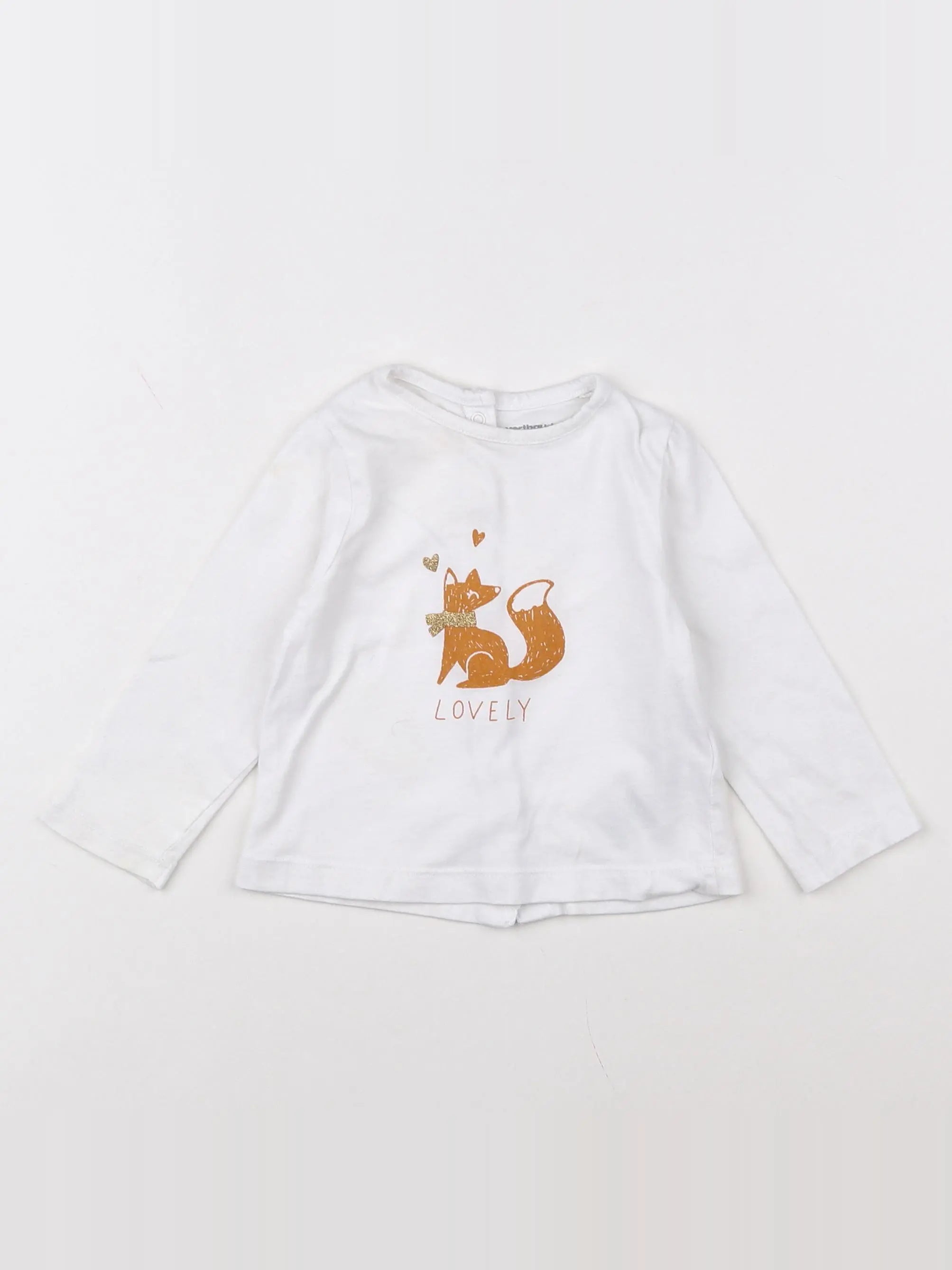 Vertbaudet - tee-shirt blanc - 9 mois
