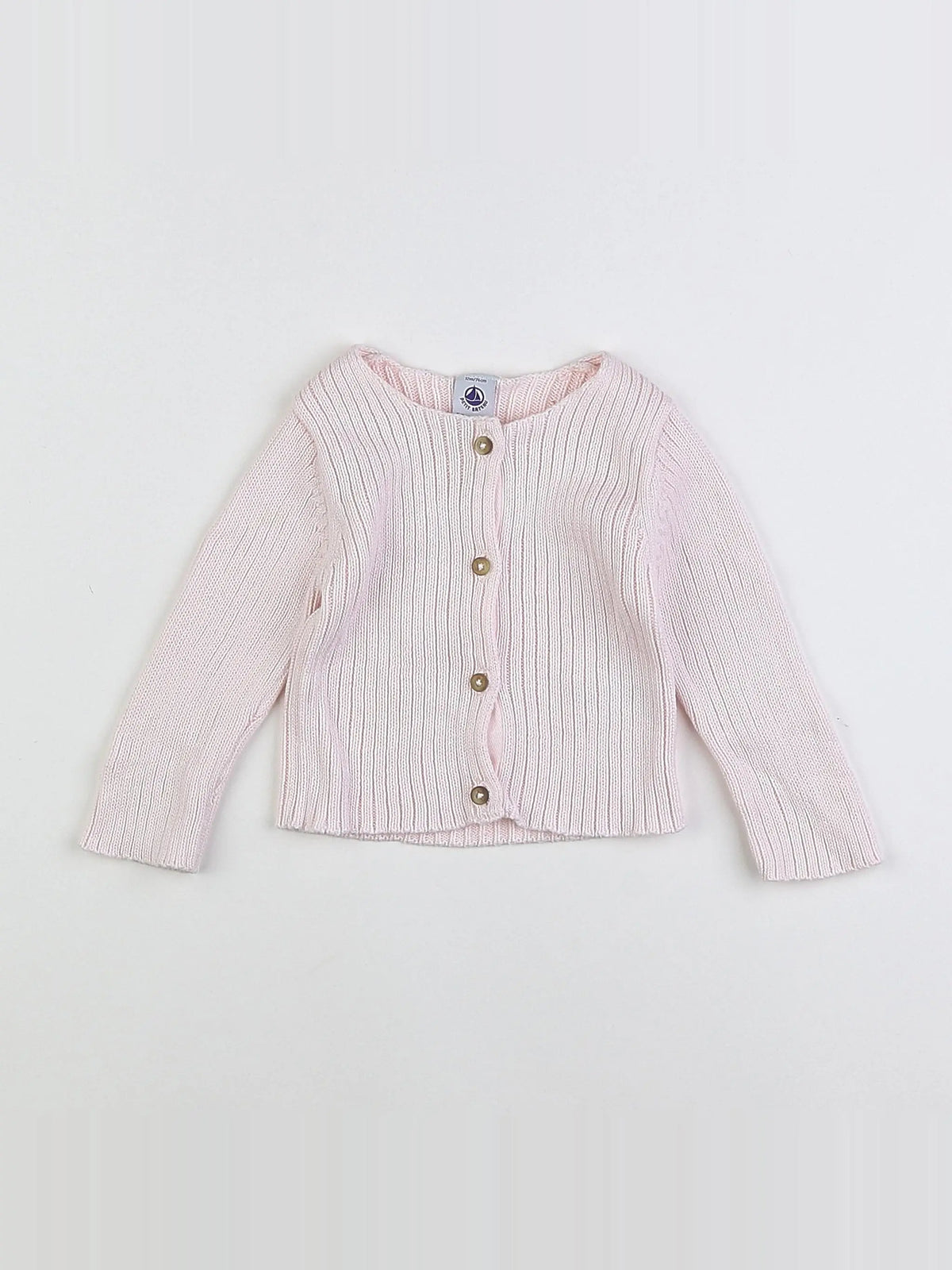 Petit Bateau - gilet rose - 12 mois