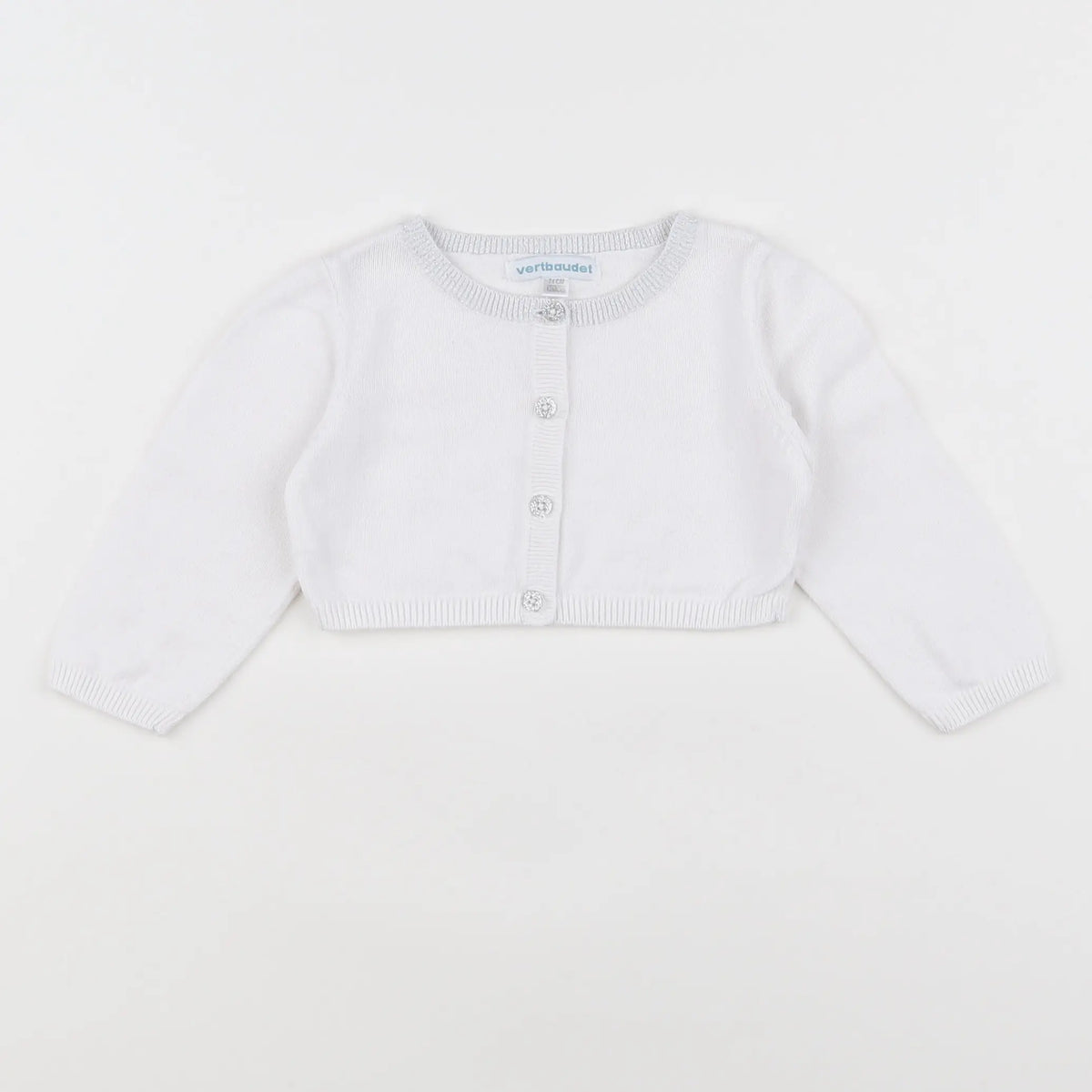 Vertbaudet - gilet blanc - 12 mois