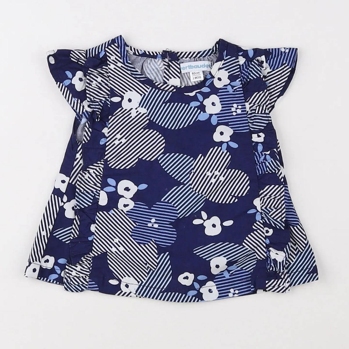 Vertbaudet - blouse bleu - 3 mois