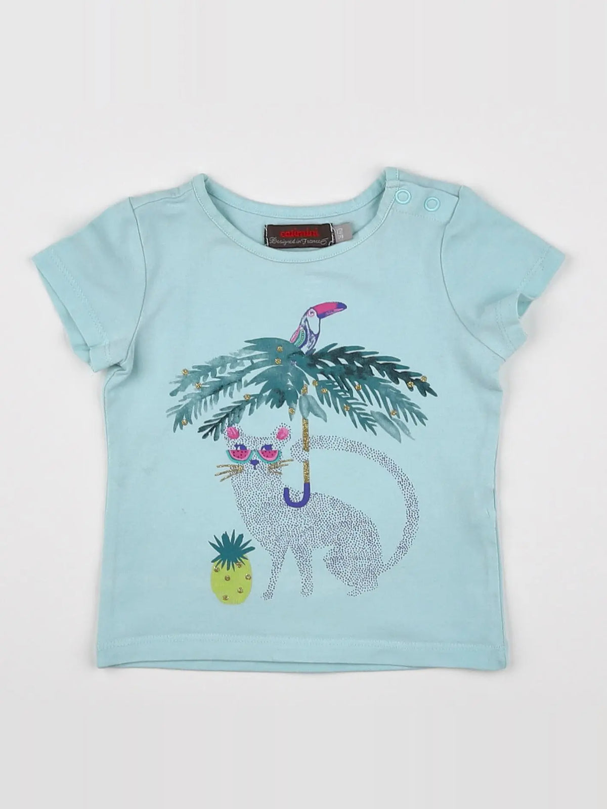 Catimini - tee-shirt bleu - 12 mois