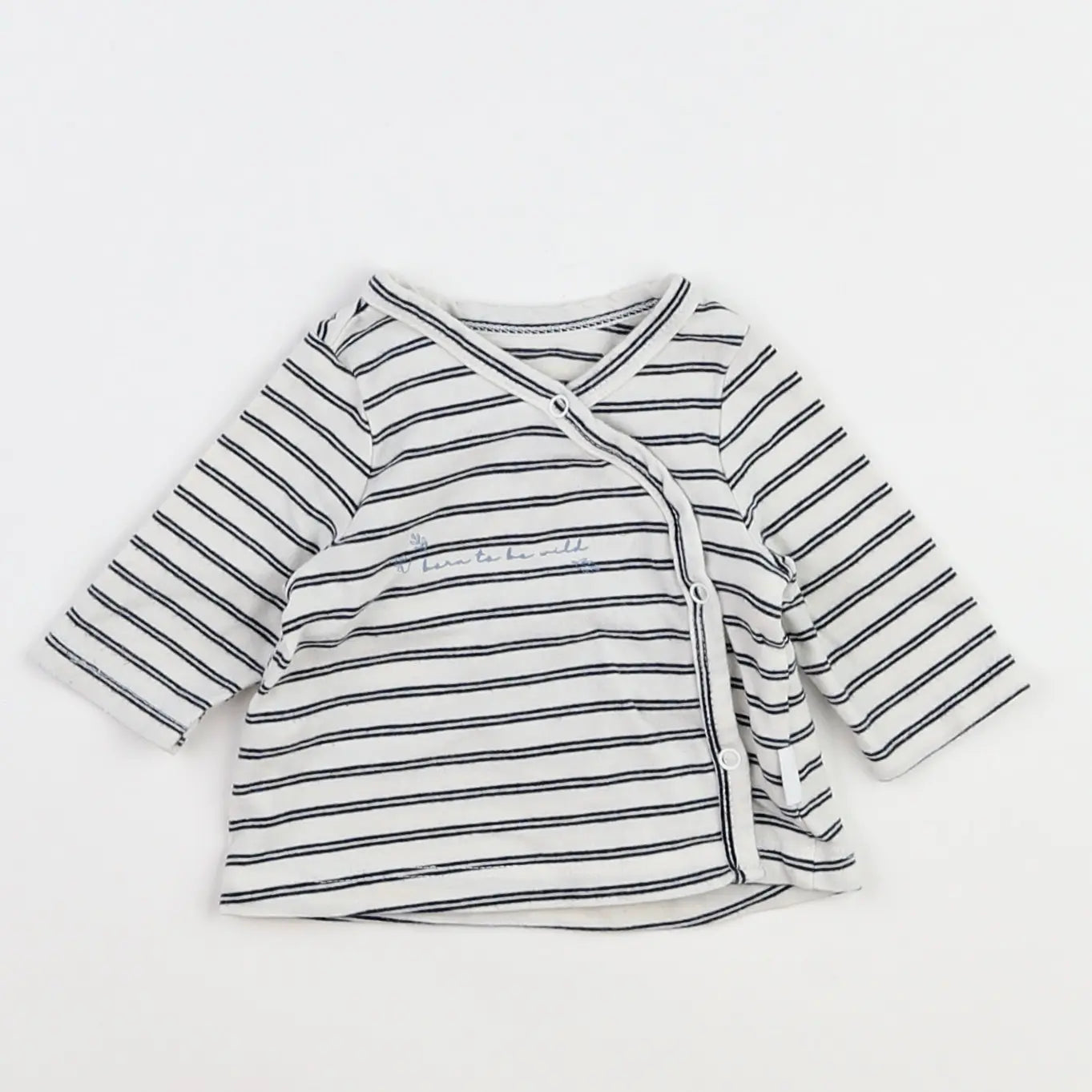Vertbaudet - tee-shirt blanc, bleu - 3 mois