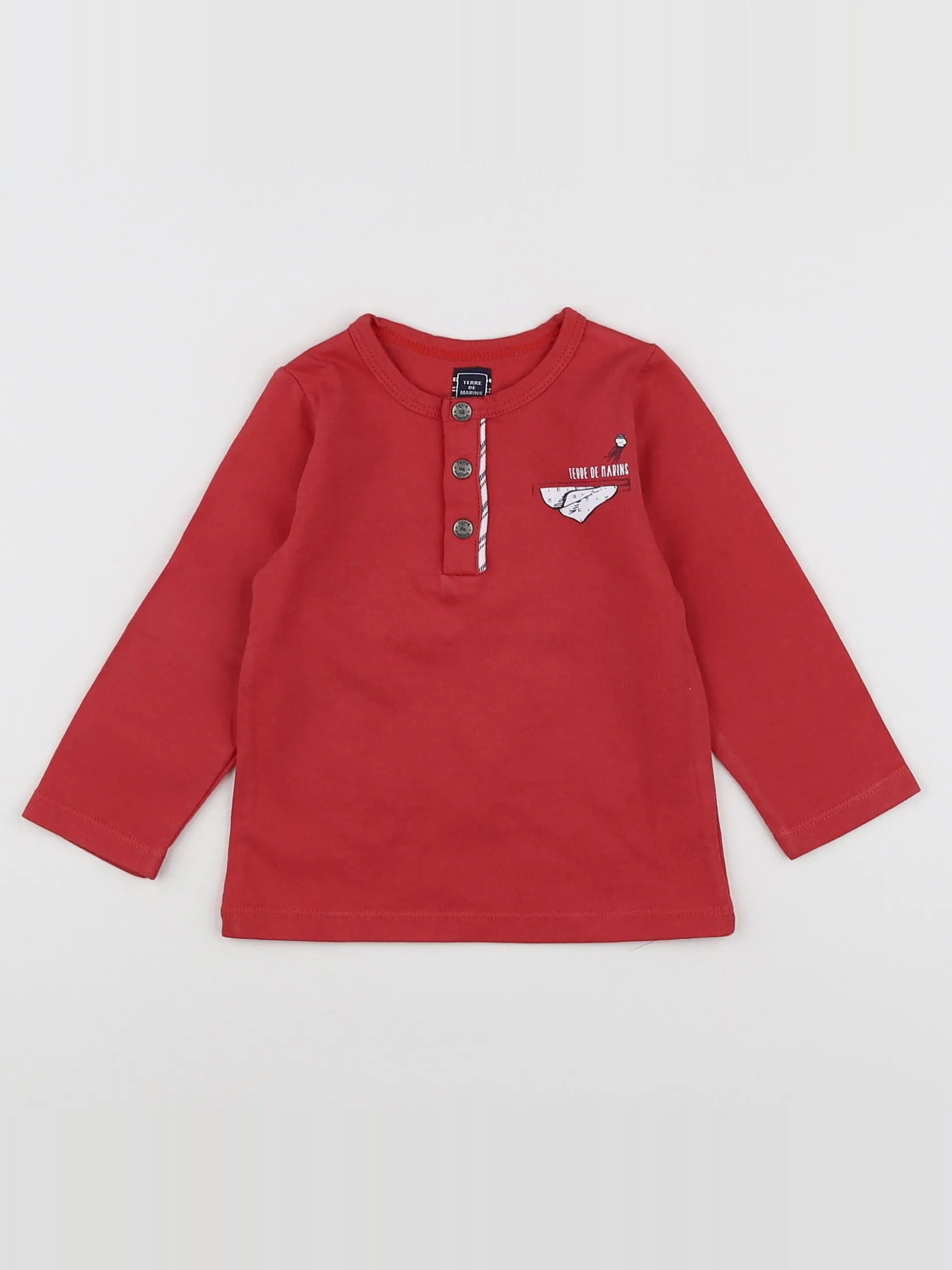 Terre de marins - tee-shirt rouge - 12 mois