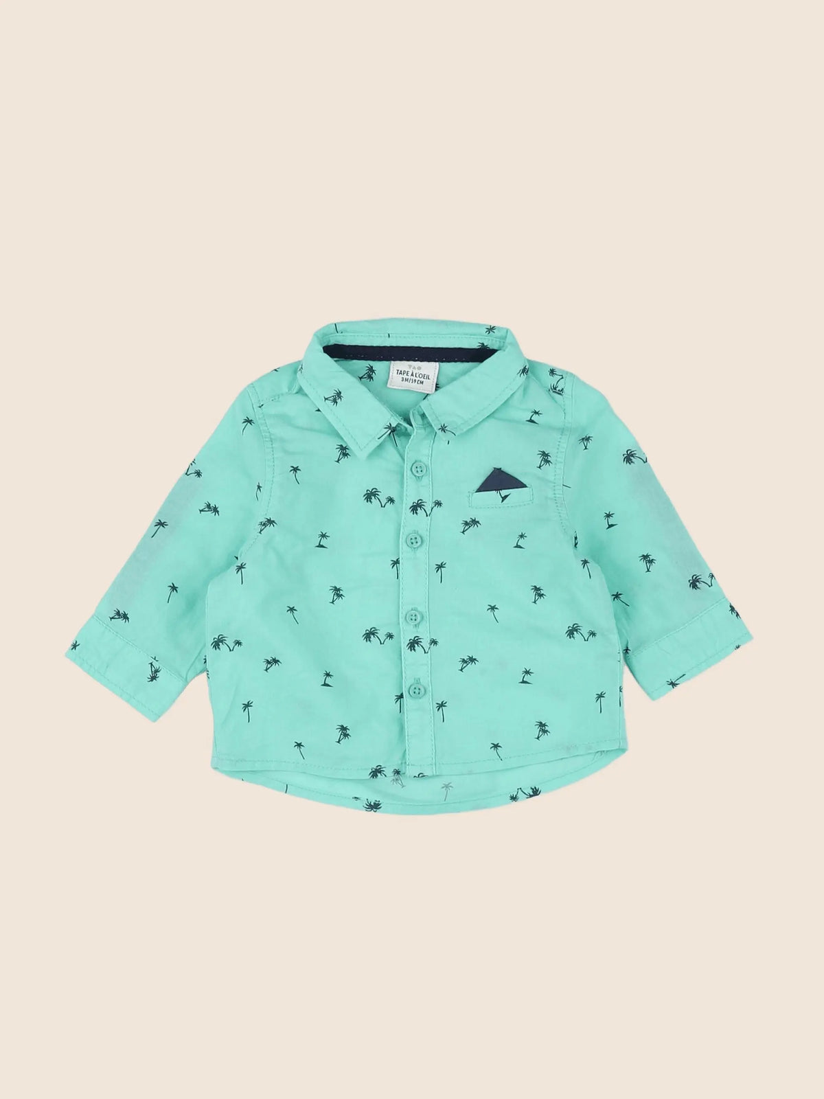 Tape à l'oeil - chemise vert - 3 mois