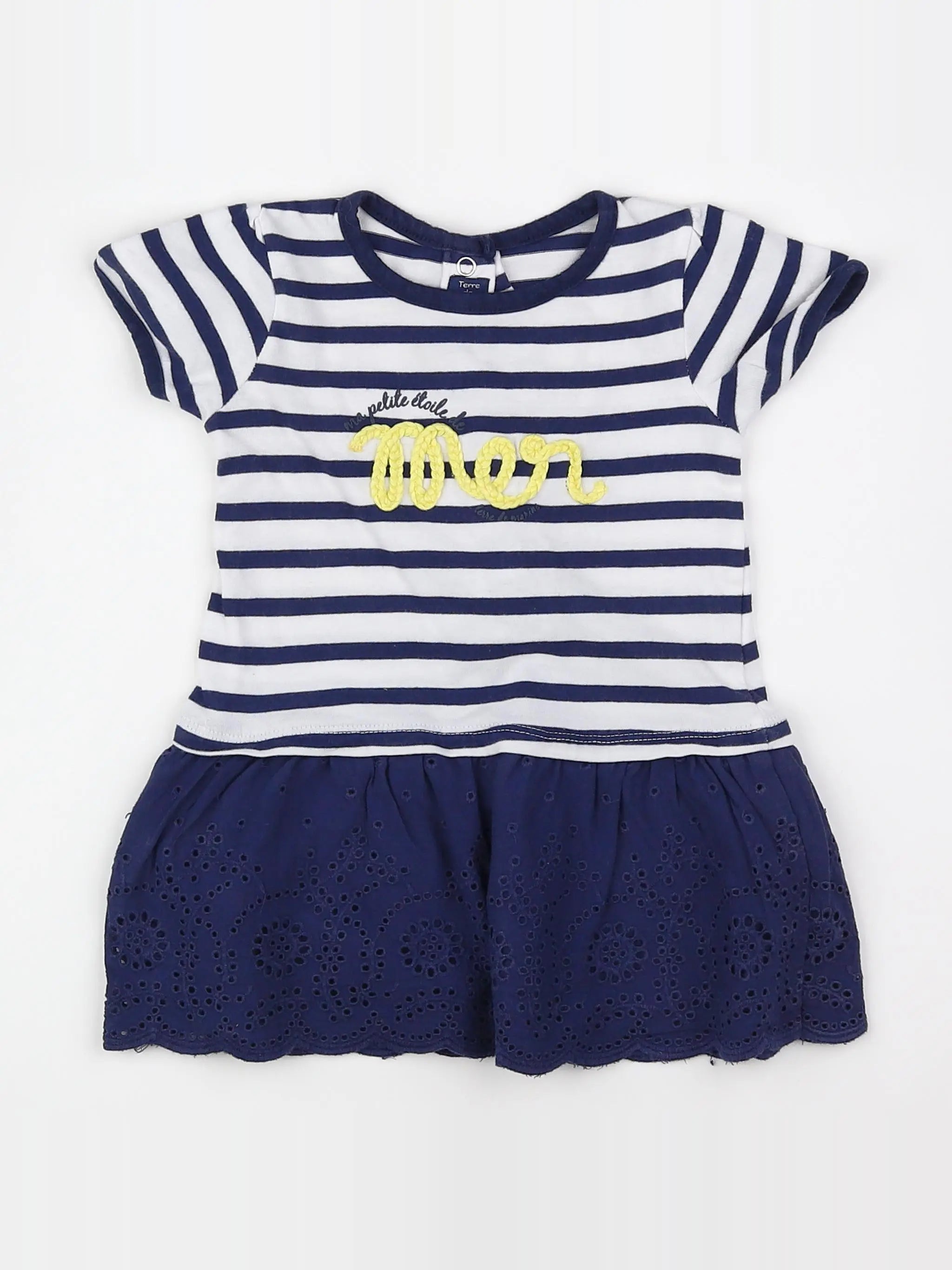 Terre de marins - robe blanc, bleu - 12 mois