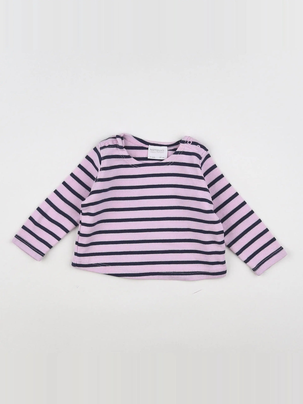 Natalys - tee-shirt bleu, rose - 3 mois
