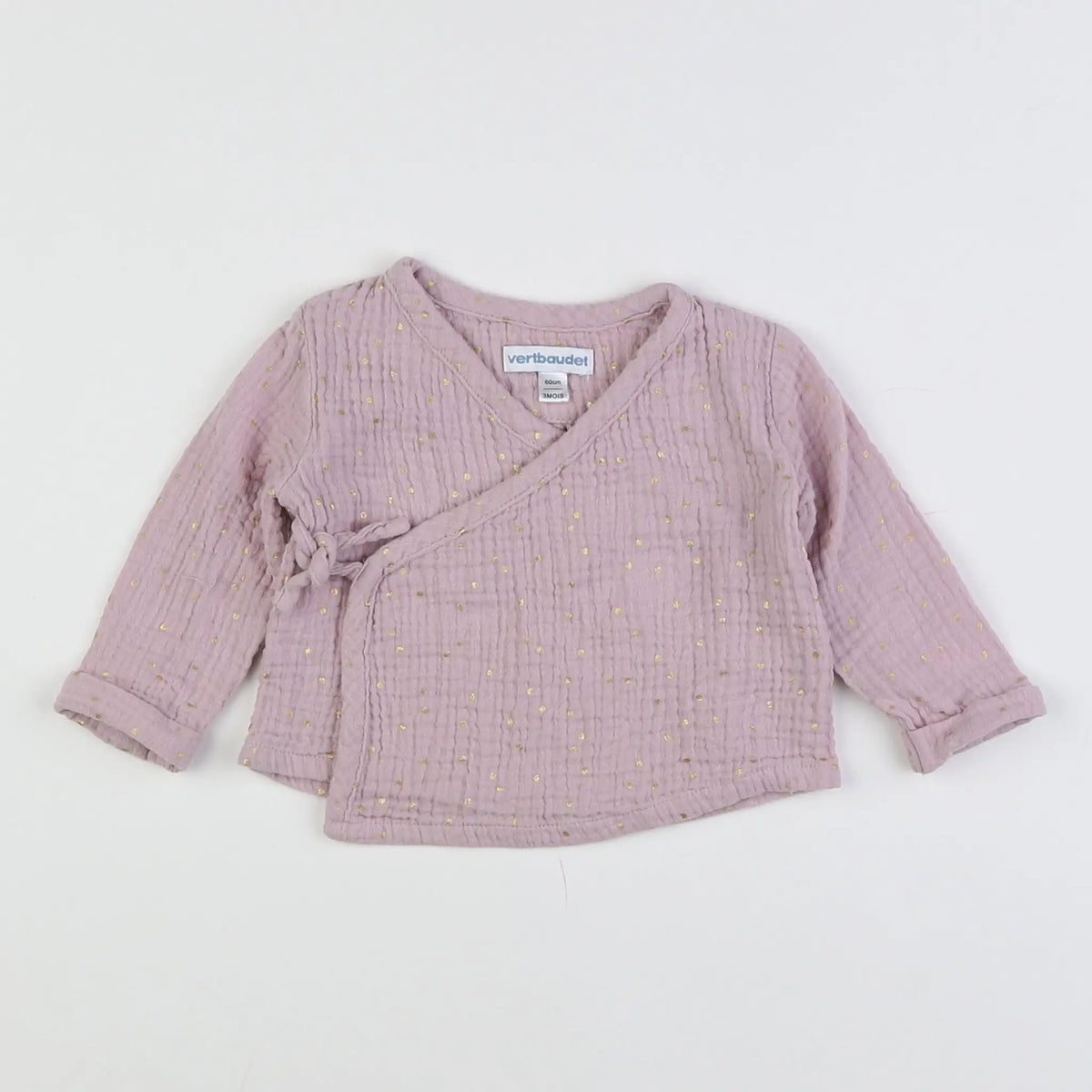 Vertbaudet - blouse violet, or - 3 mois