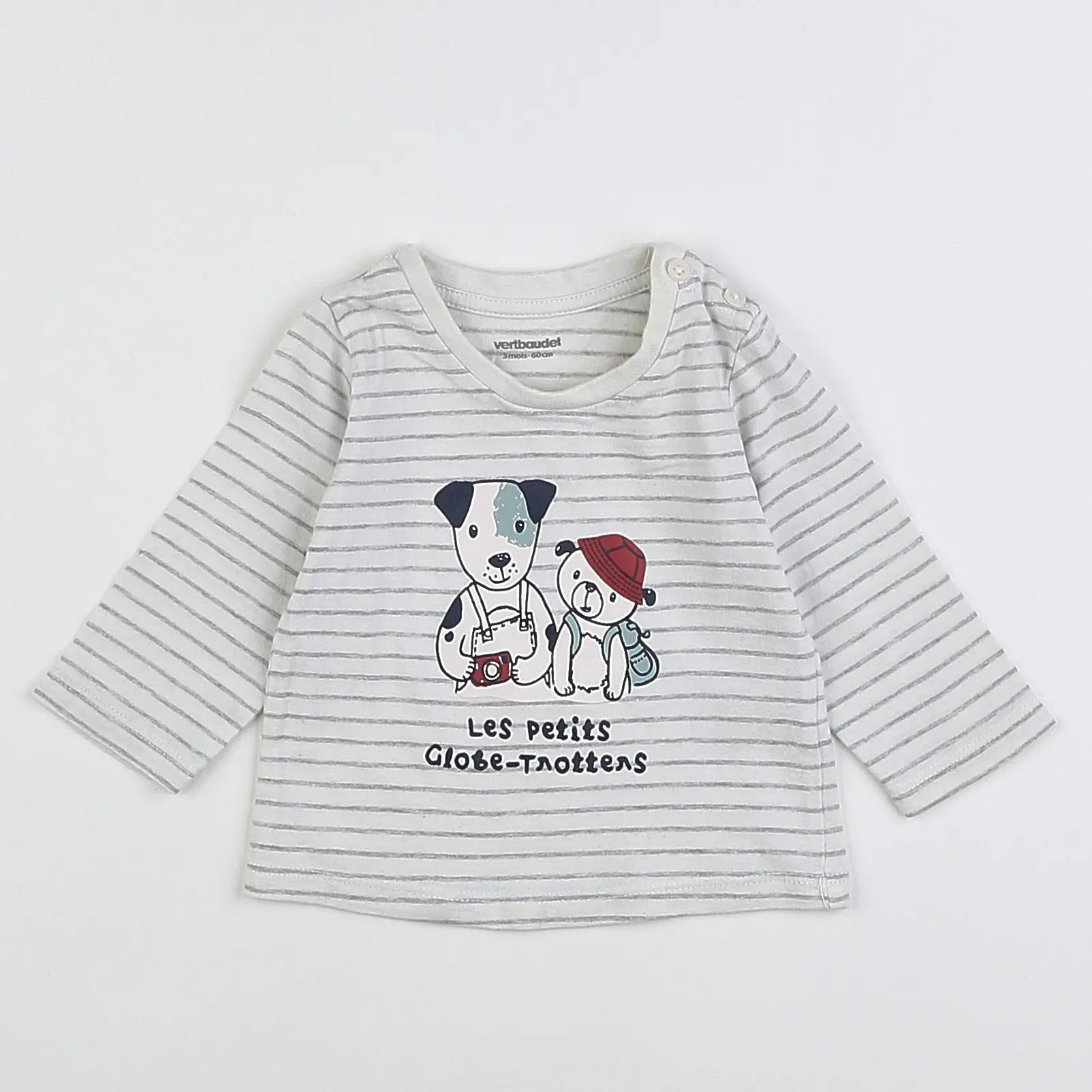 Vertbaudet - tee-shirt gris - 3 mois