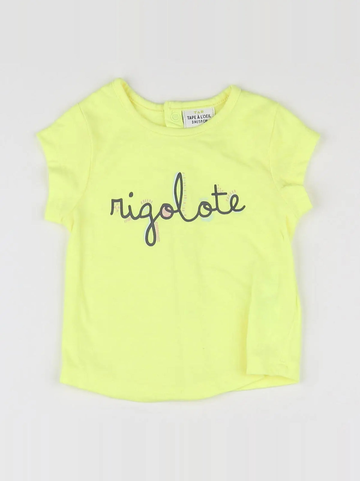 Tape à l'oeil - tee-shirt jaune fluo - 3 mois