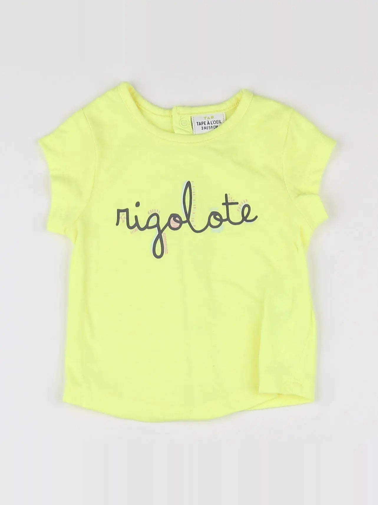 Tape à l'oeil - tee-shirt jaune fluo - 3 mois