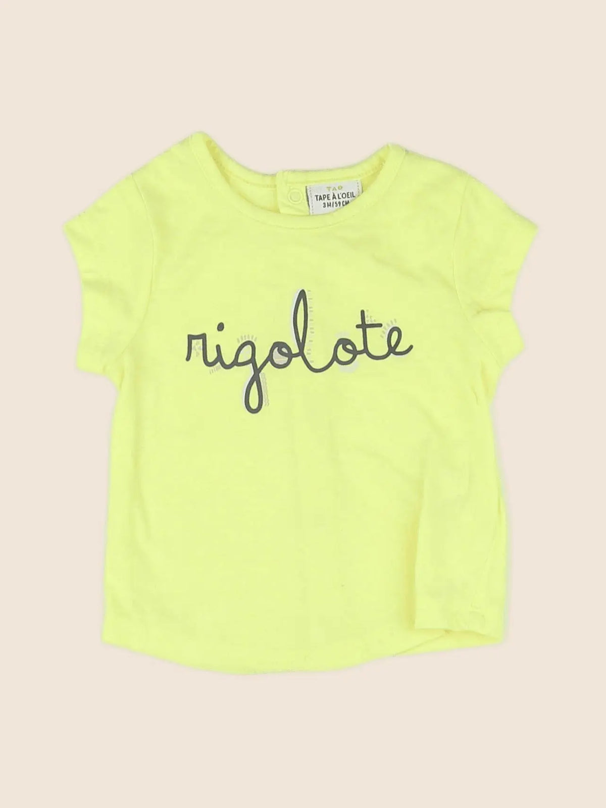 Tape à l'oeil - tee-shirt jaune fluo - 3 mois