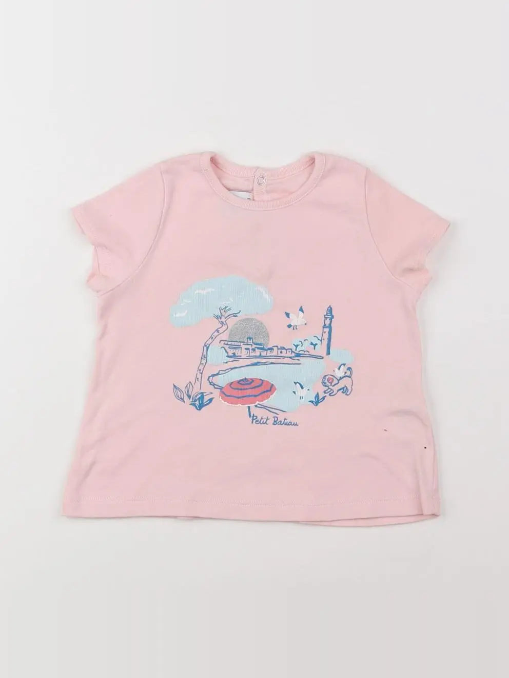 Petit Bateau - tee-shirt rose, bleu - 18 mois