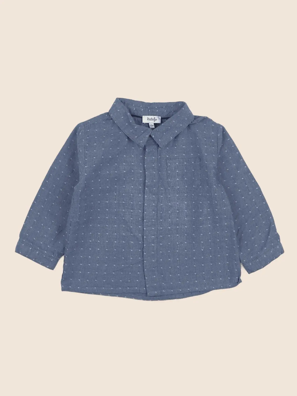 Natalys - chemise bleu - 12 mois