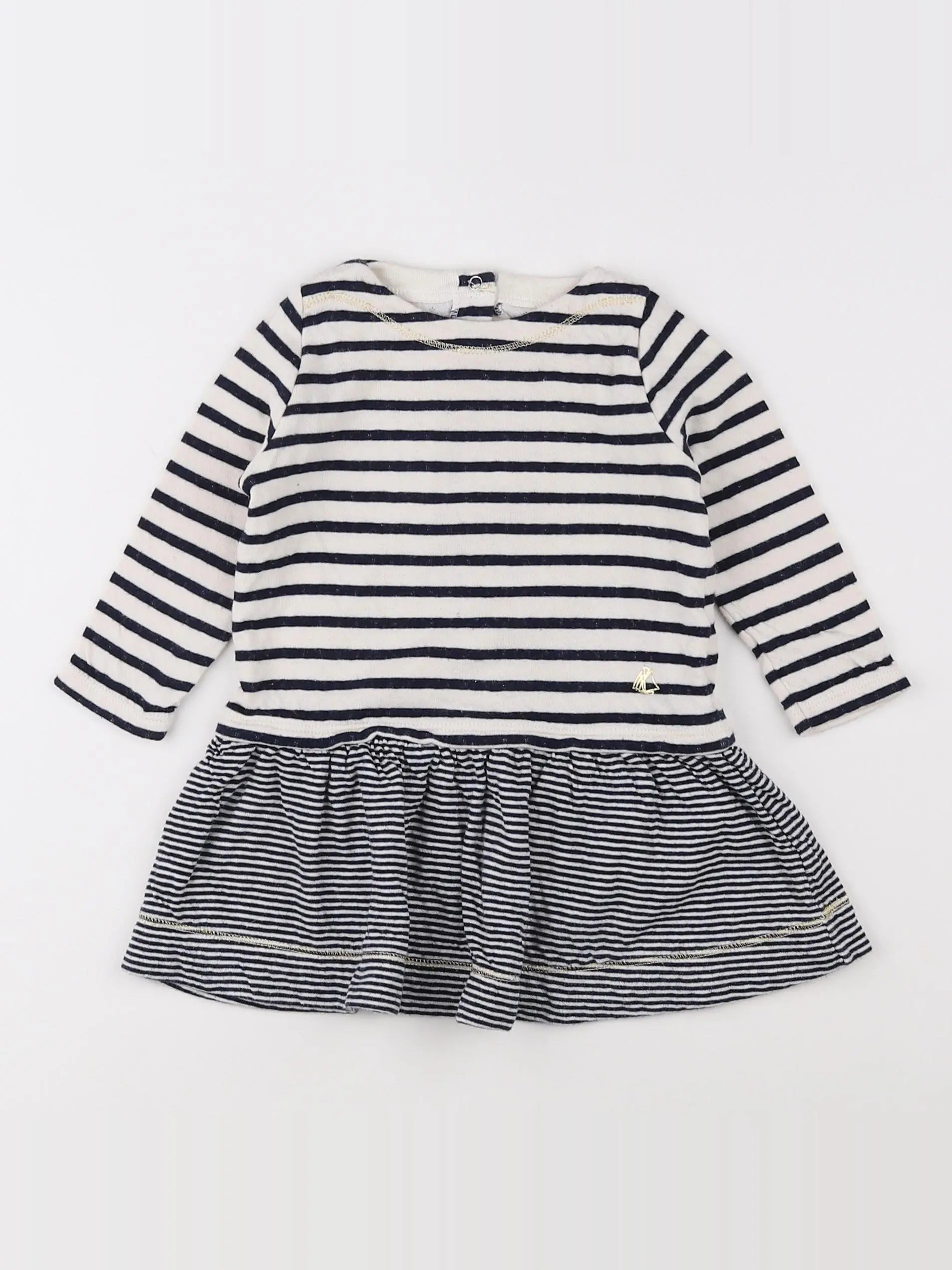 Petit Bateau - robe bleu - 12 mois