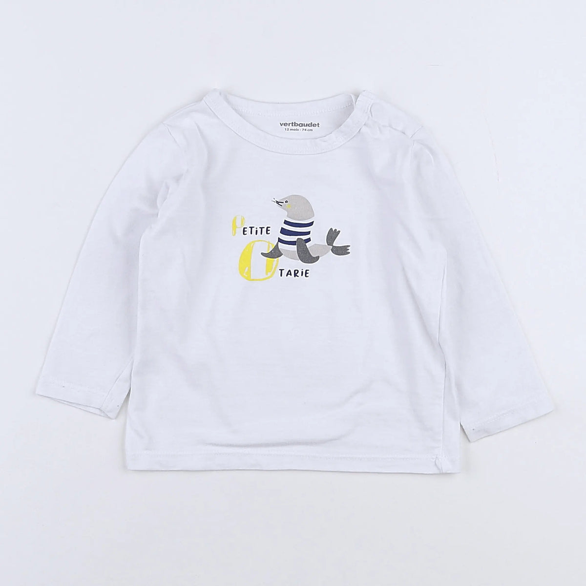 Vertbaudet - tee-shirt blanc - 12 mois