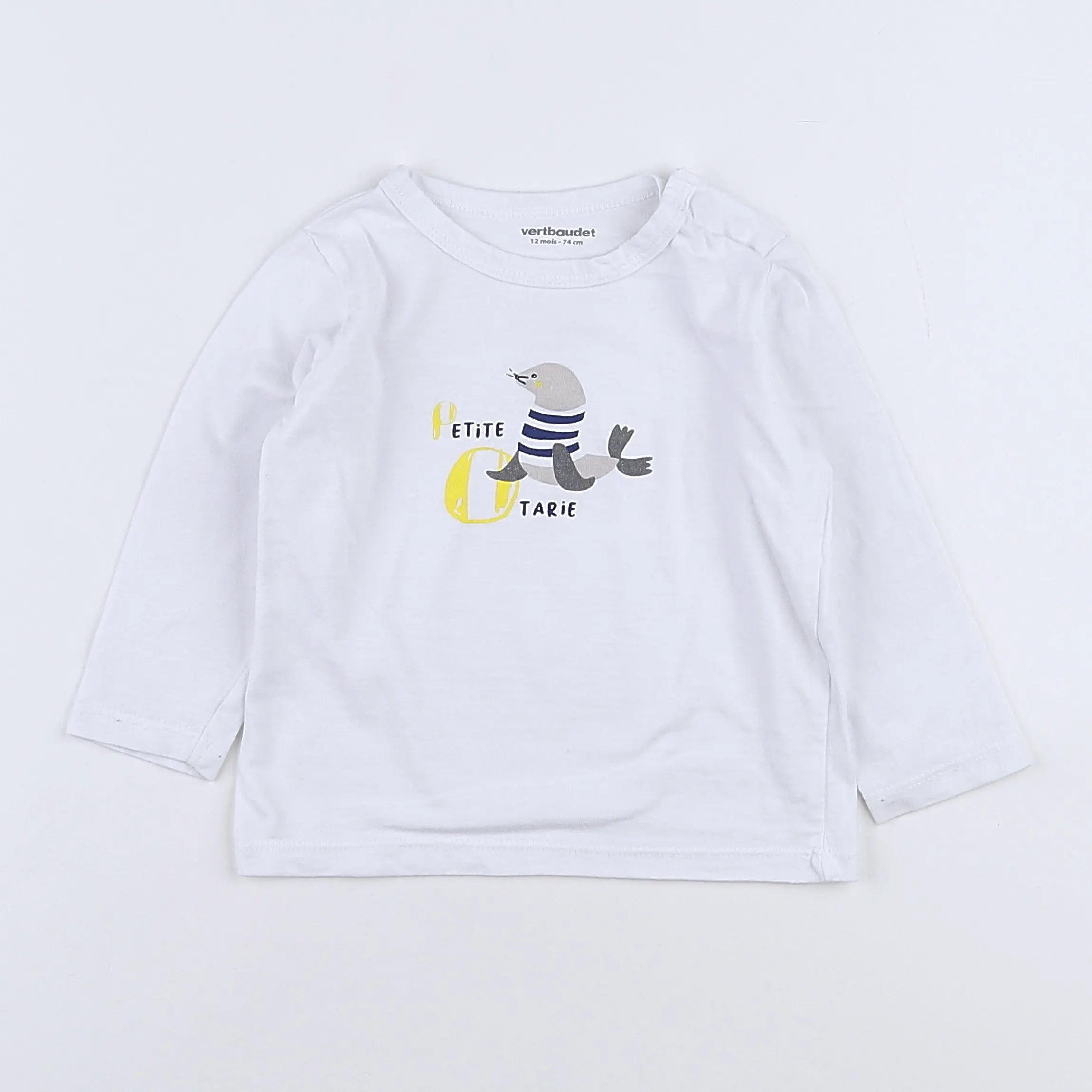 Vertbaudet - tee-shirt blanc - 12 mois