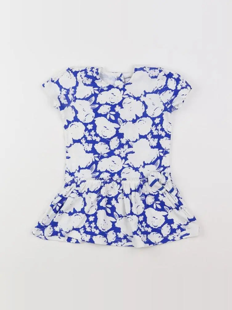 Petit Bateau - robe blanc, bleu - 12 mois