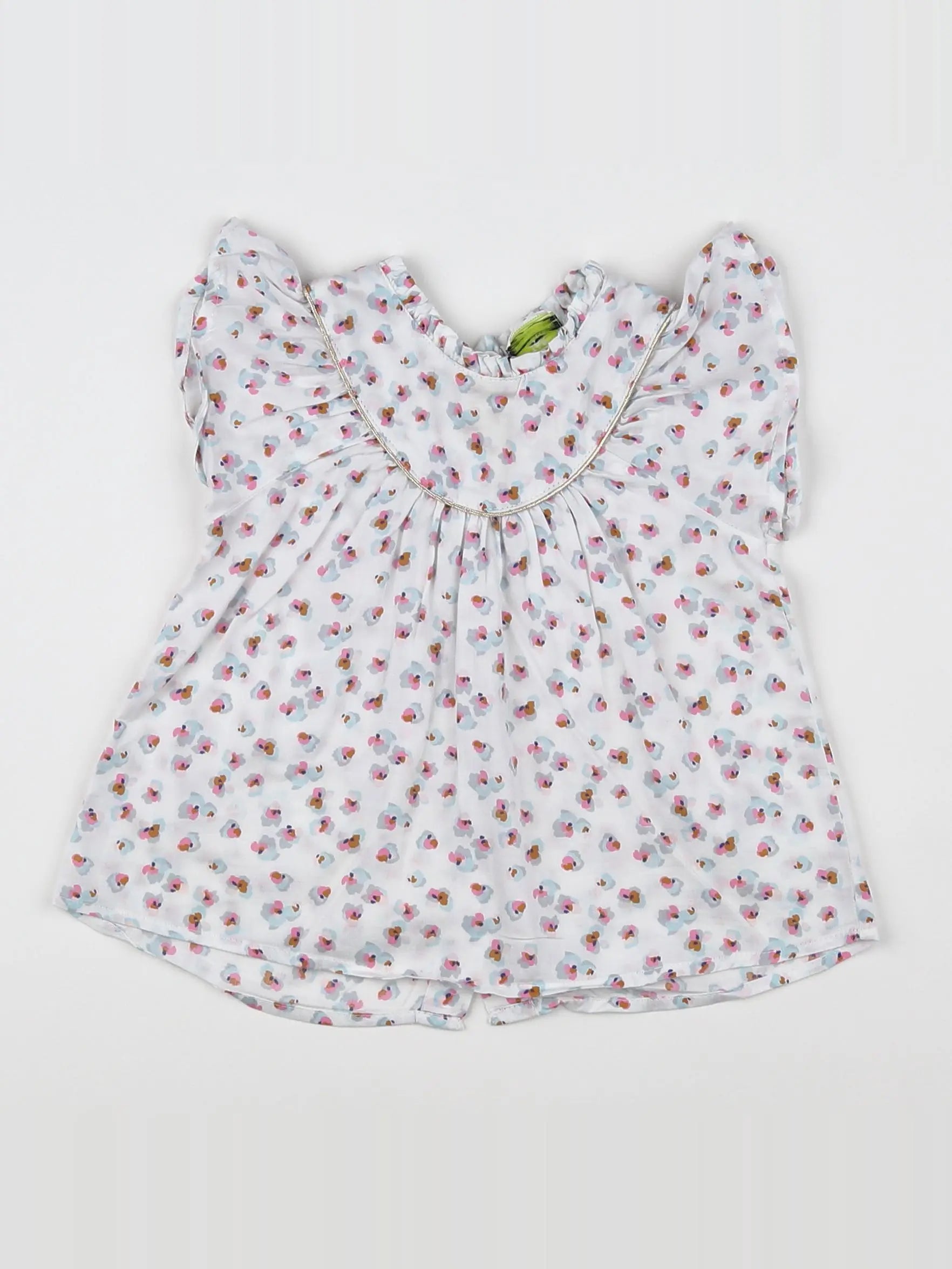 Tape à l'oeil - blouse blanc, bleu, rose - 18 mois