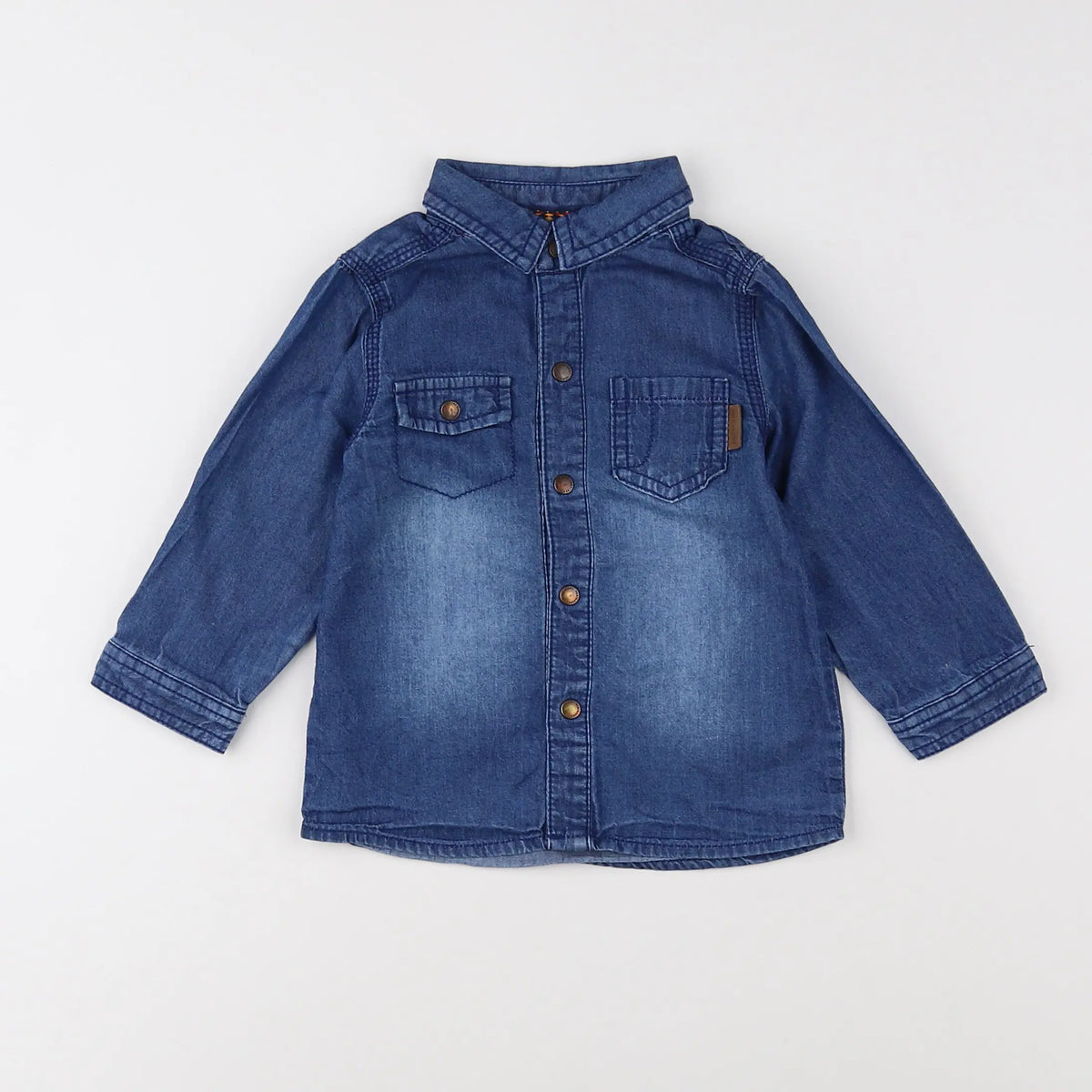 Vertbaudet - chemise bleu - 12 mois