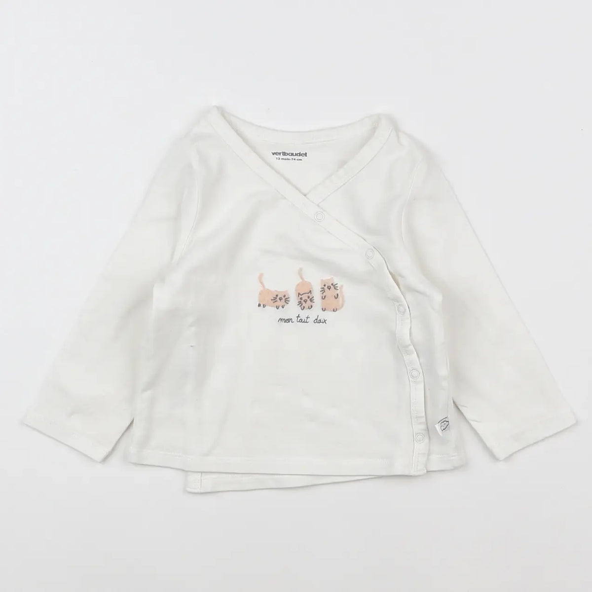 Vertbaudet - tee-shirt blanc - 12 mois