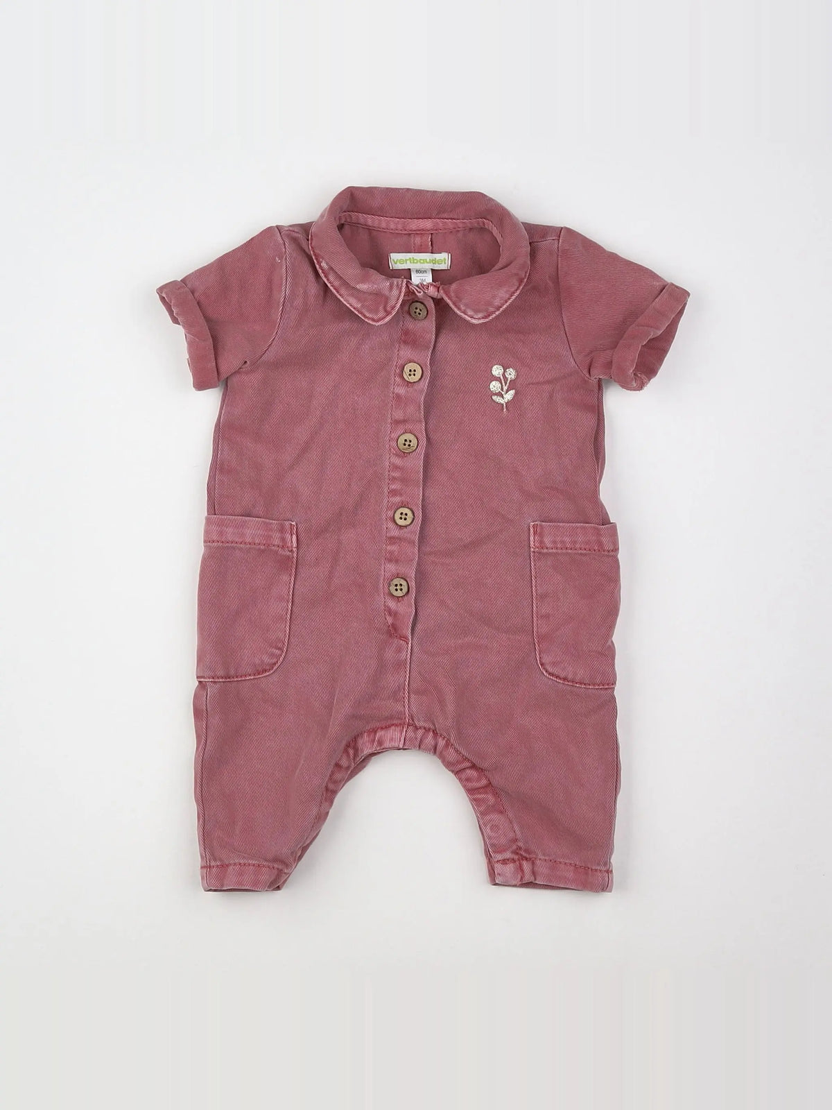Vertbaudet - combinaison rose - 3 mois
