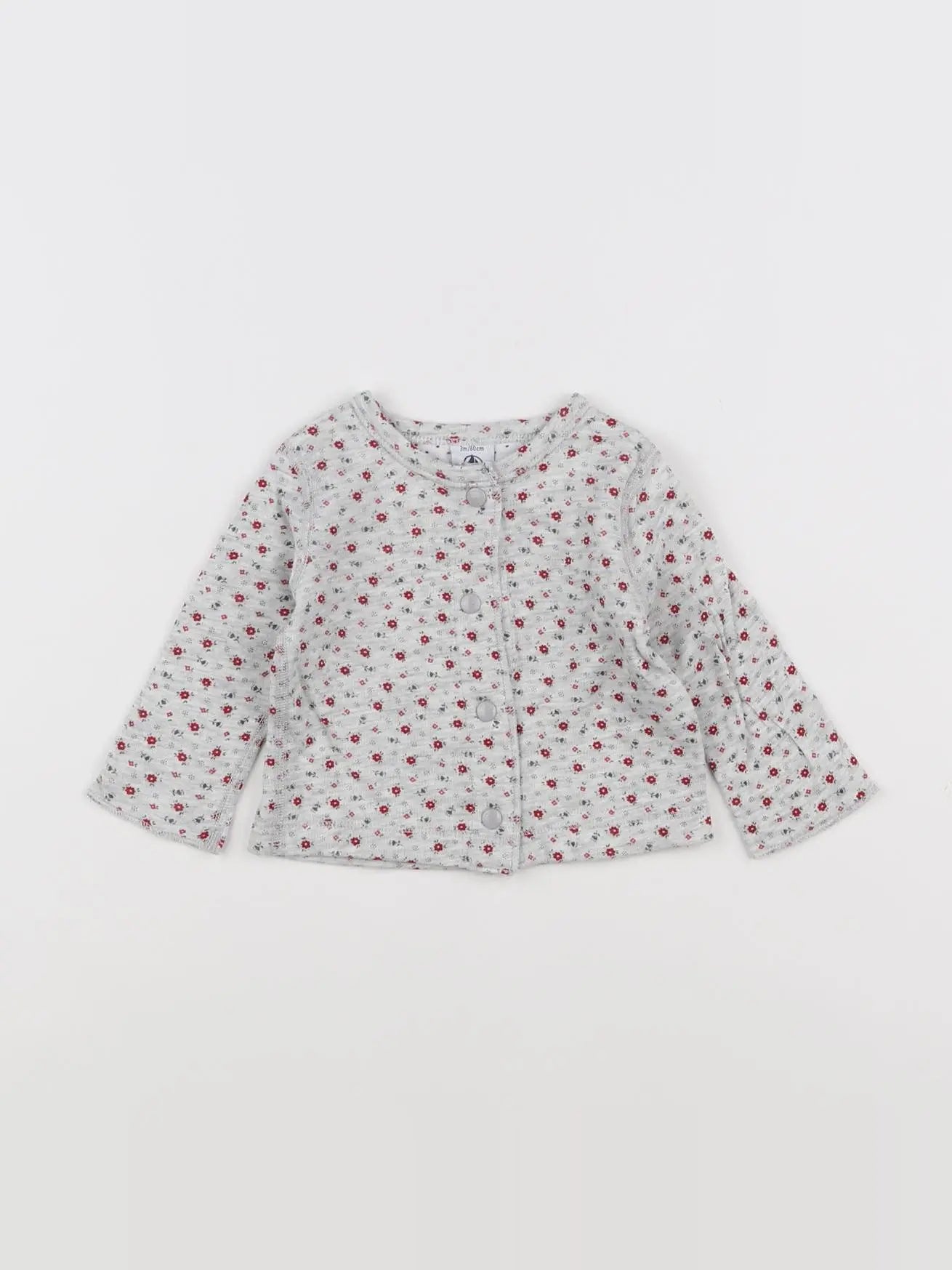 Petit Bateau - sweat gris - 3 mois