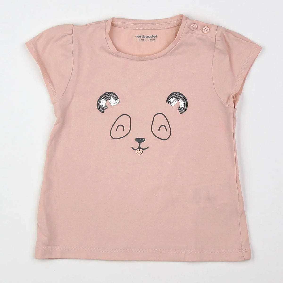 Vertbaudet - tee-shirt rose - 12 mois