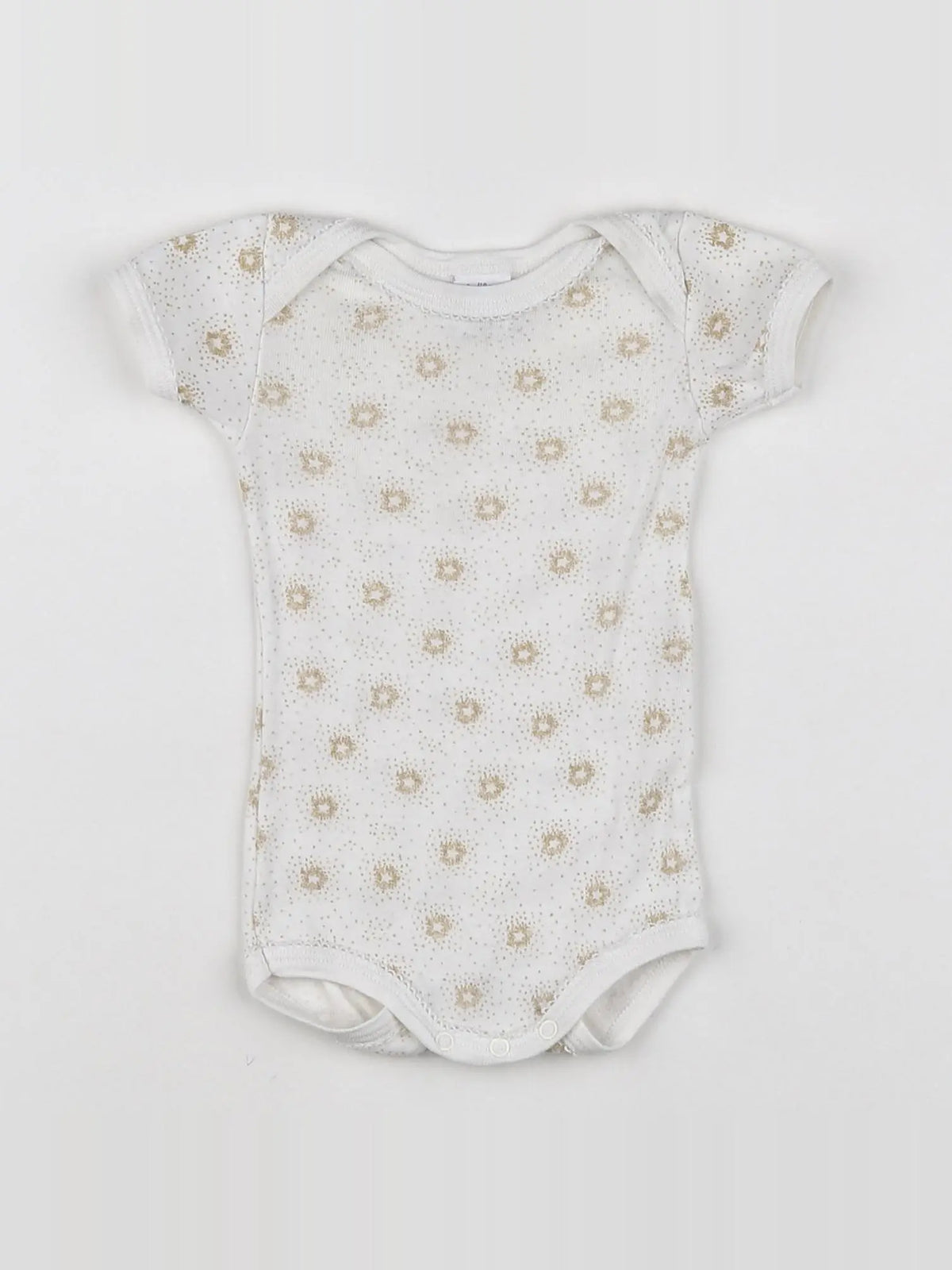 Petit Bateau - body blanc, or - 3 mois