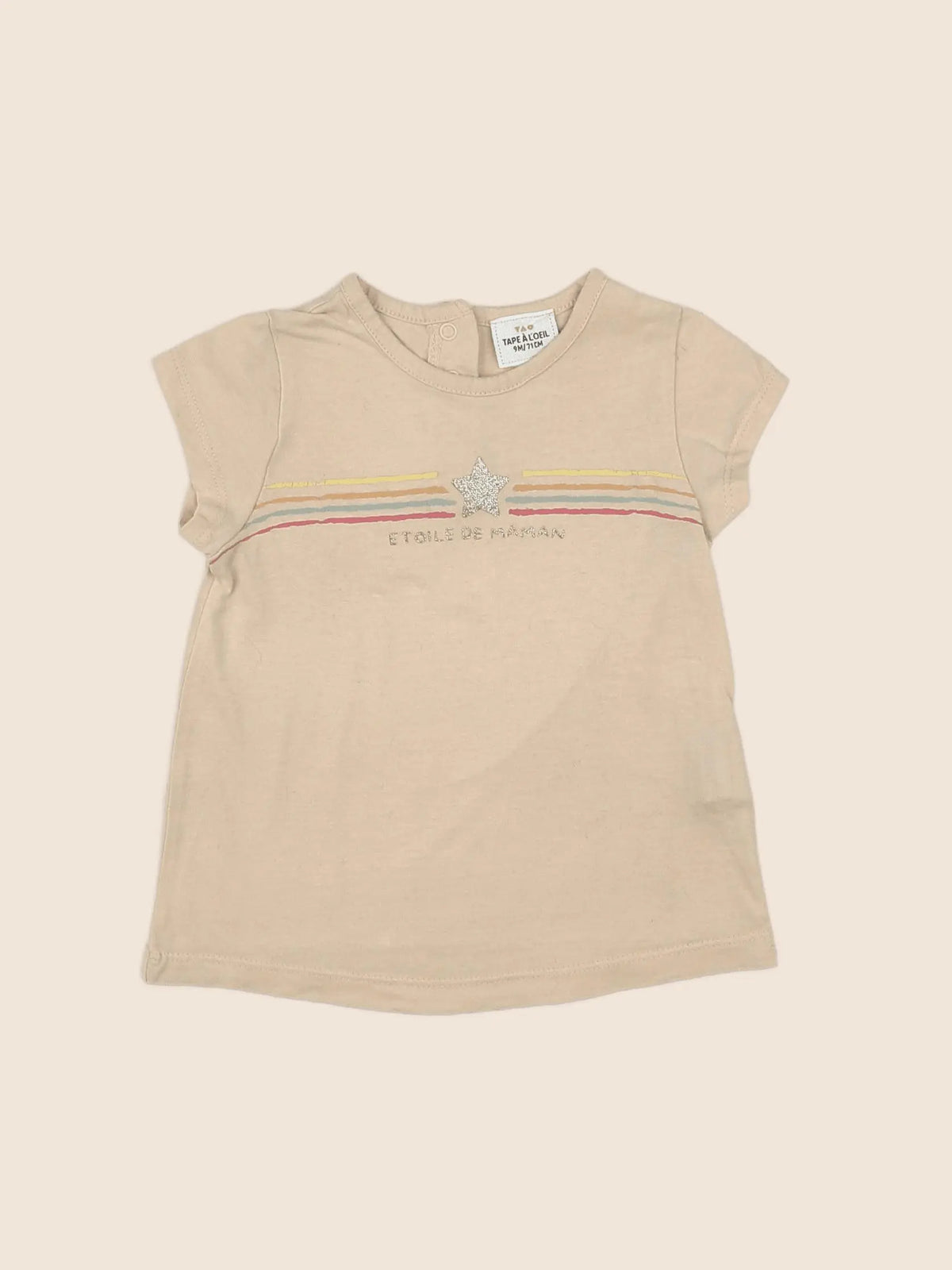Tape à l'oeil - tee-shirt beige - 9 mois