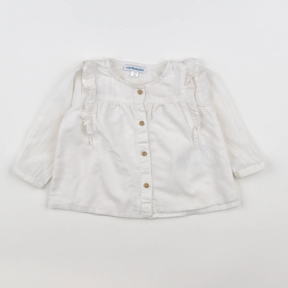 Vertbaudet - blouse blanc - 9 mois