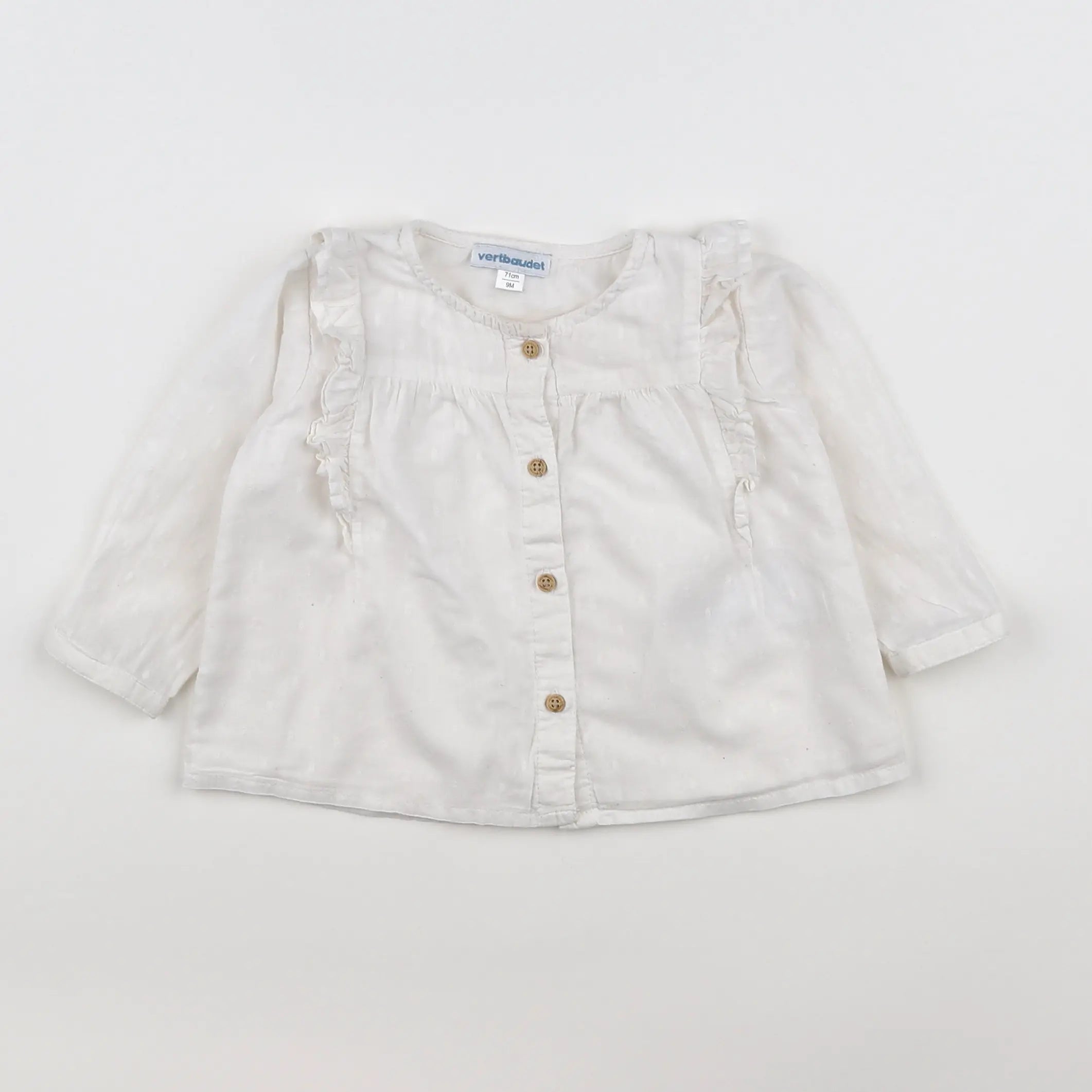 Vertbaudet - blouse blanc - 9 mois