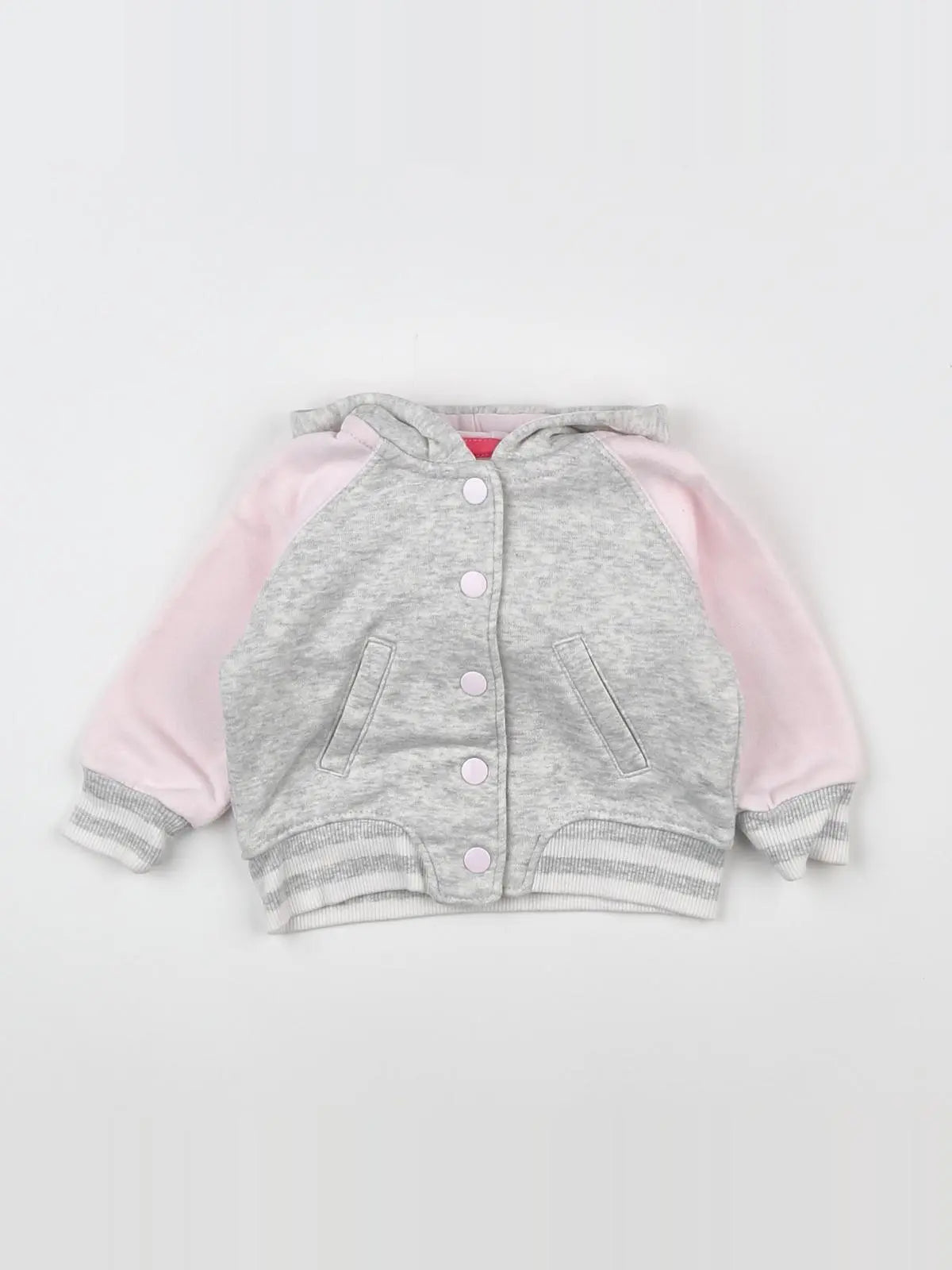 H&M - sweat rose, gris, multicolore - 3/6 mois