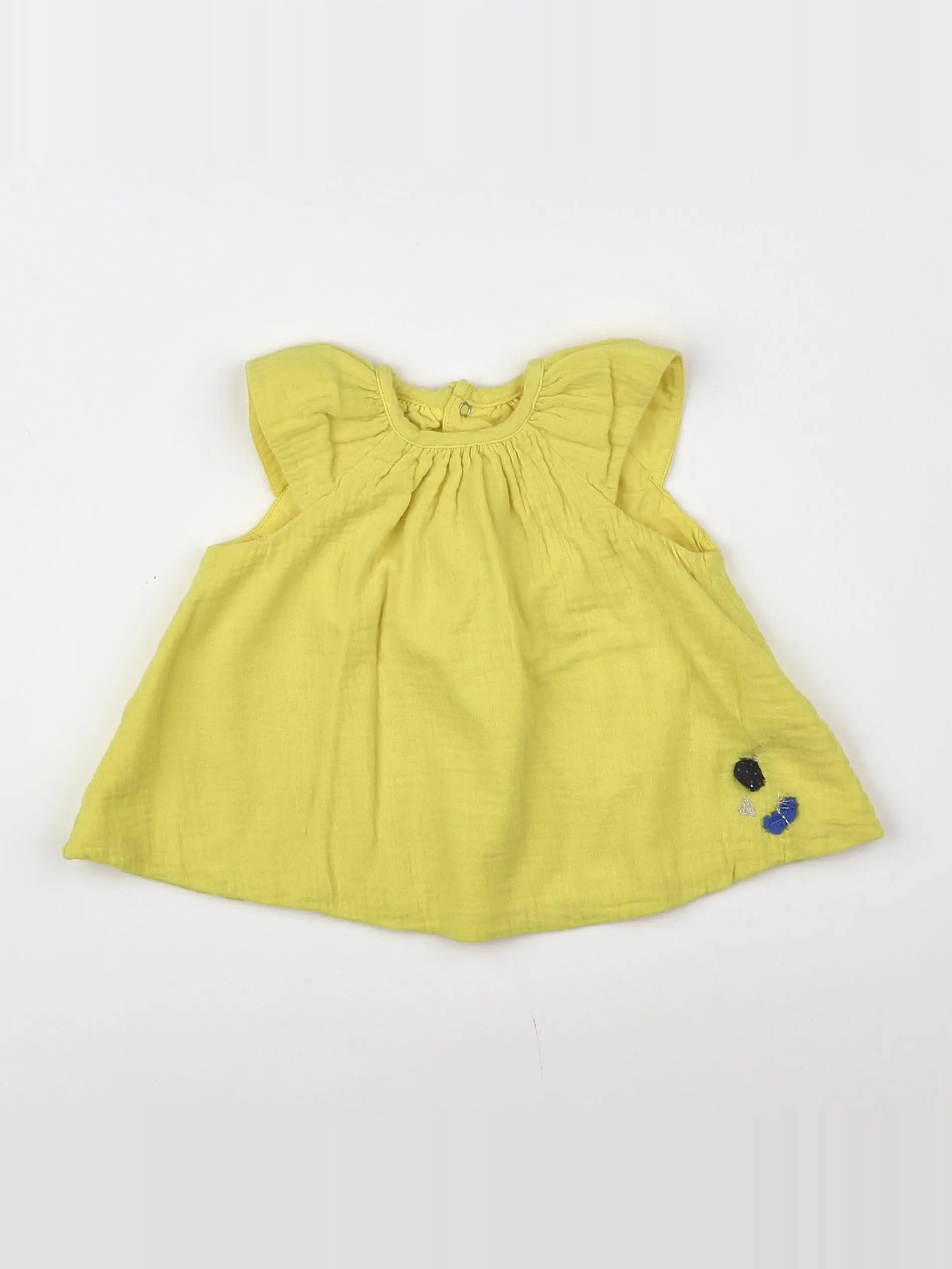 Catimini - blouse jaune fluo - 12 mois