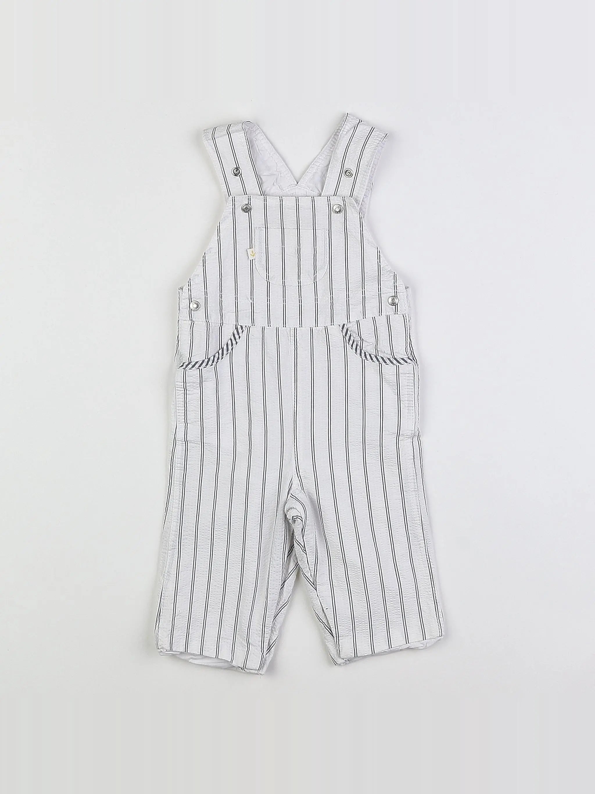 Jacadi - salopette blanc, bleu - 6 mois