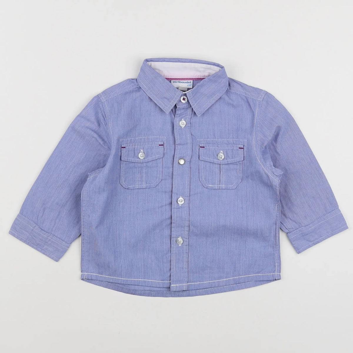 Vertbaudet - chemise bleu - 12 mois