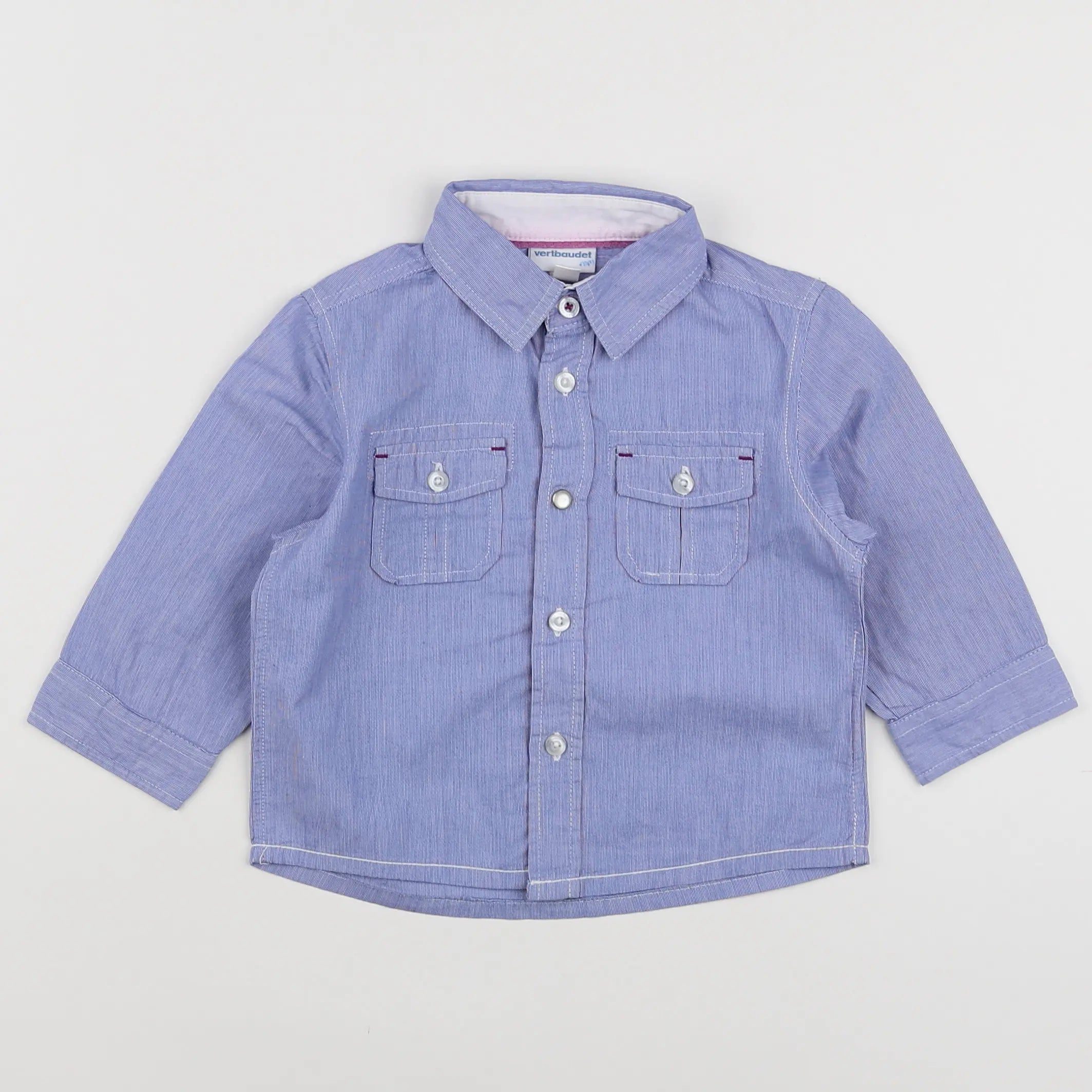 Vertbaudet - chemise bleu - 12 mois