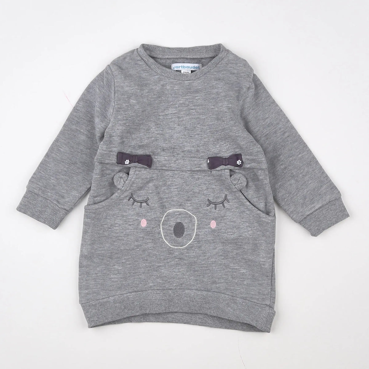 Vertbaudet - robe gris - 9 mois