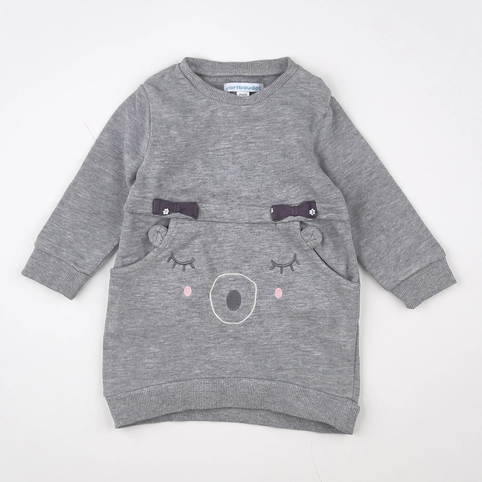 Vertbaudet - robe gris - 9 mois