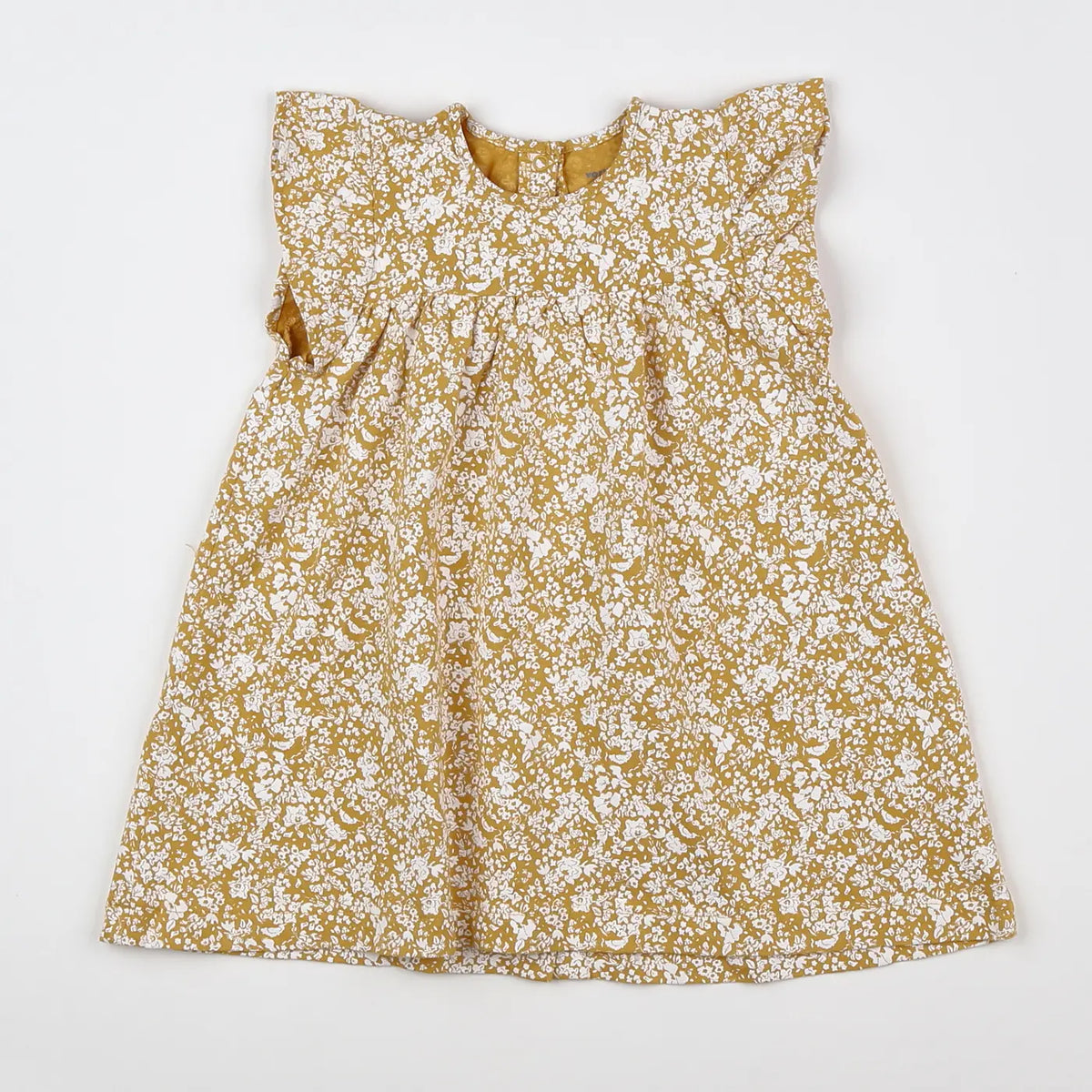 Vertbaudet - robe jaune, blanc - 18 mois