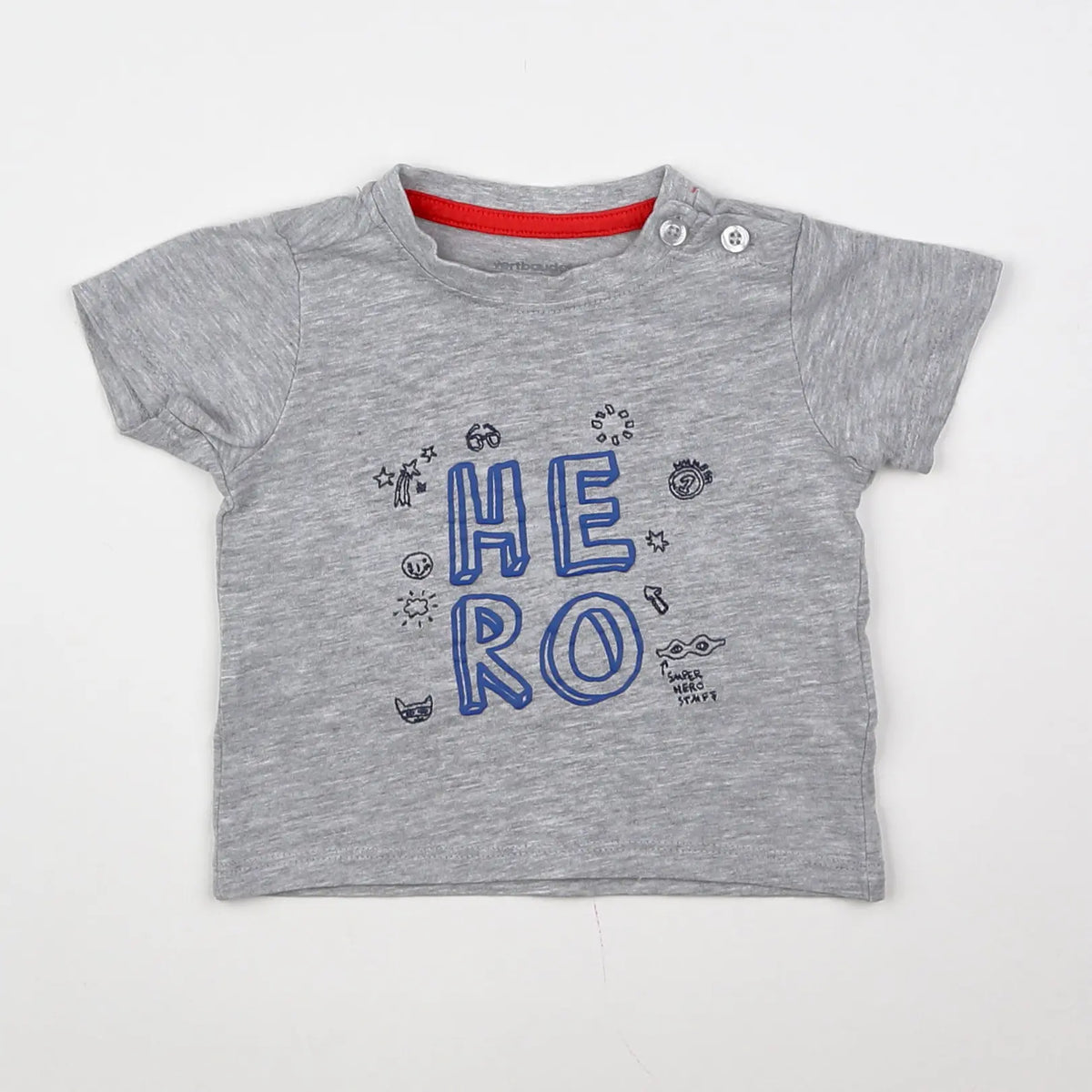 Vertbaudet - tee-shirt gris - 6 mois