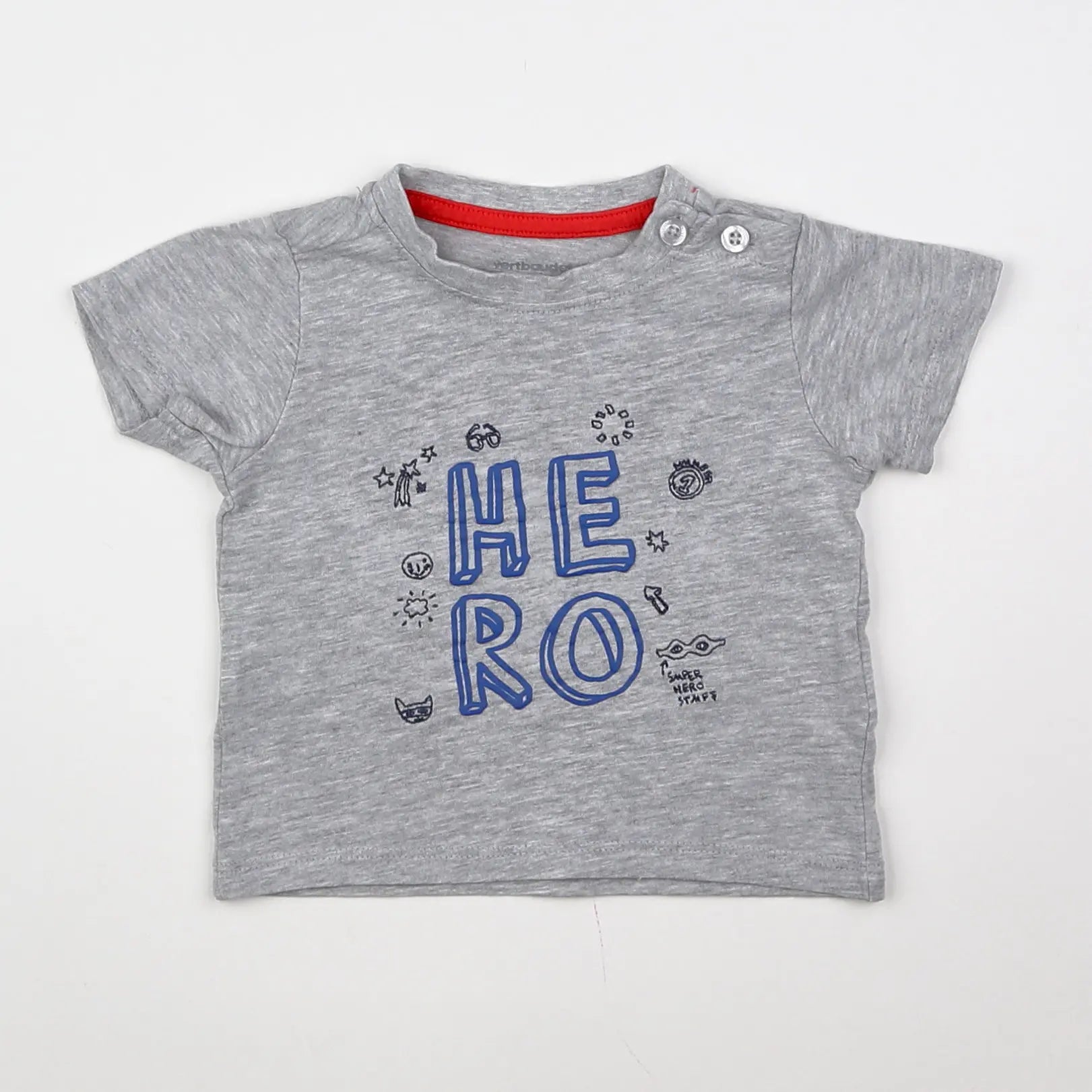 Vertbaudet - tee-shirt gris - 6 mois