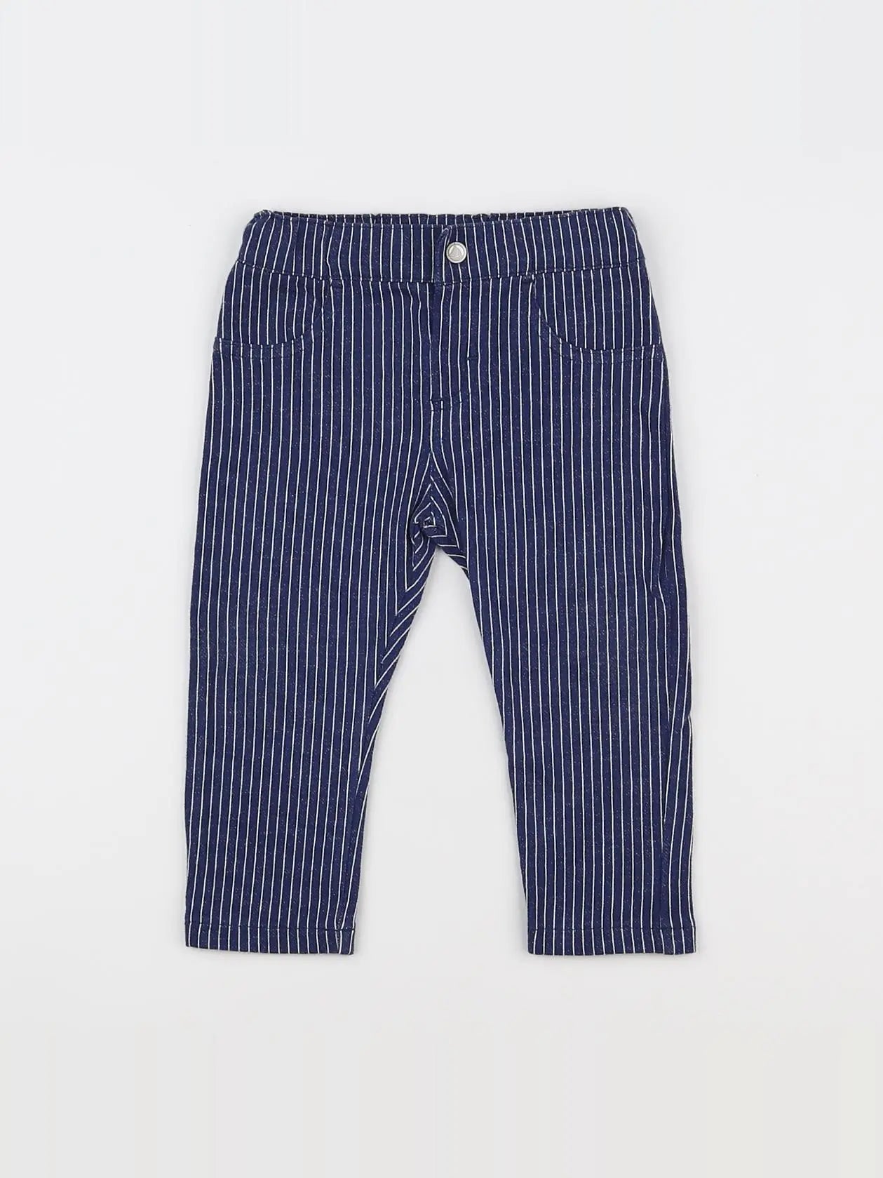 Petit Bateau - pantalon bleu, blanc - 6 mois