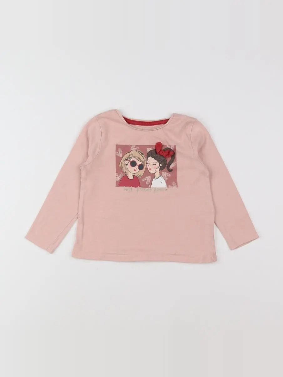 Vertbaudet - tee-shirt rose - 2 ans