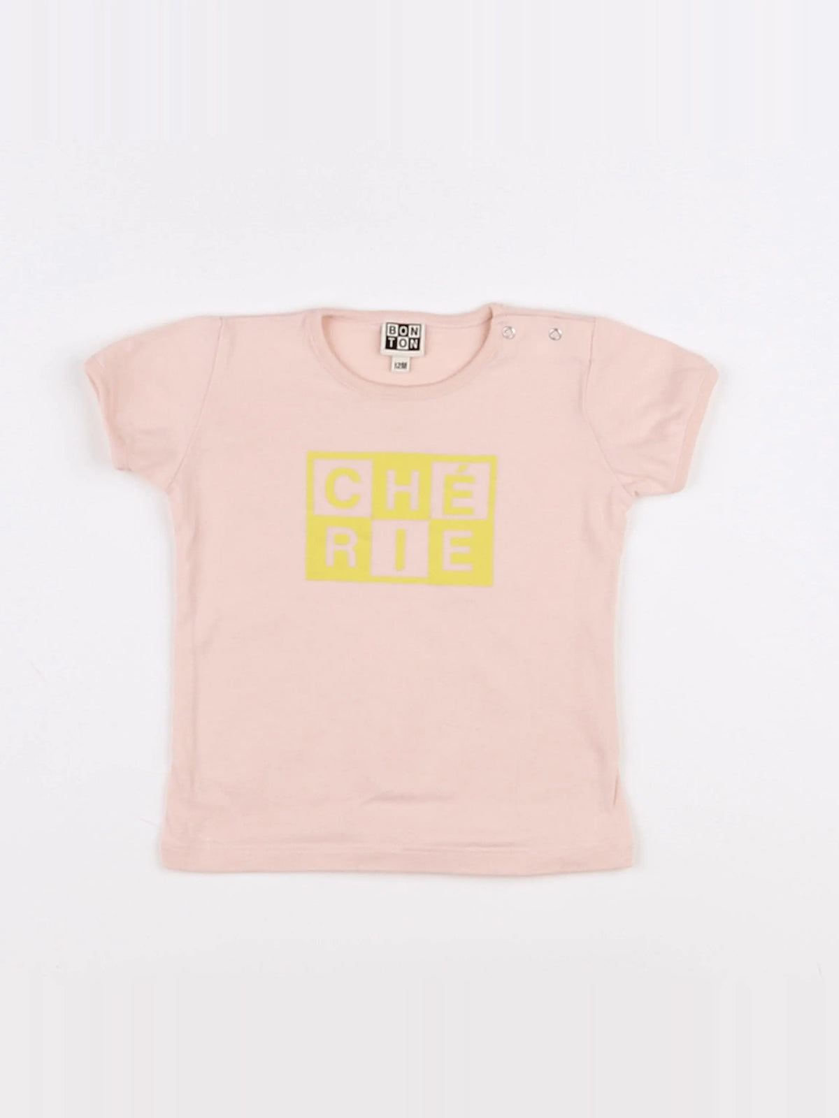 Bonton - tee-shirt rose - 12 mois