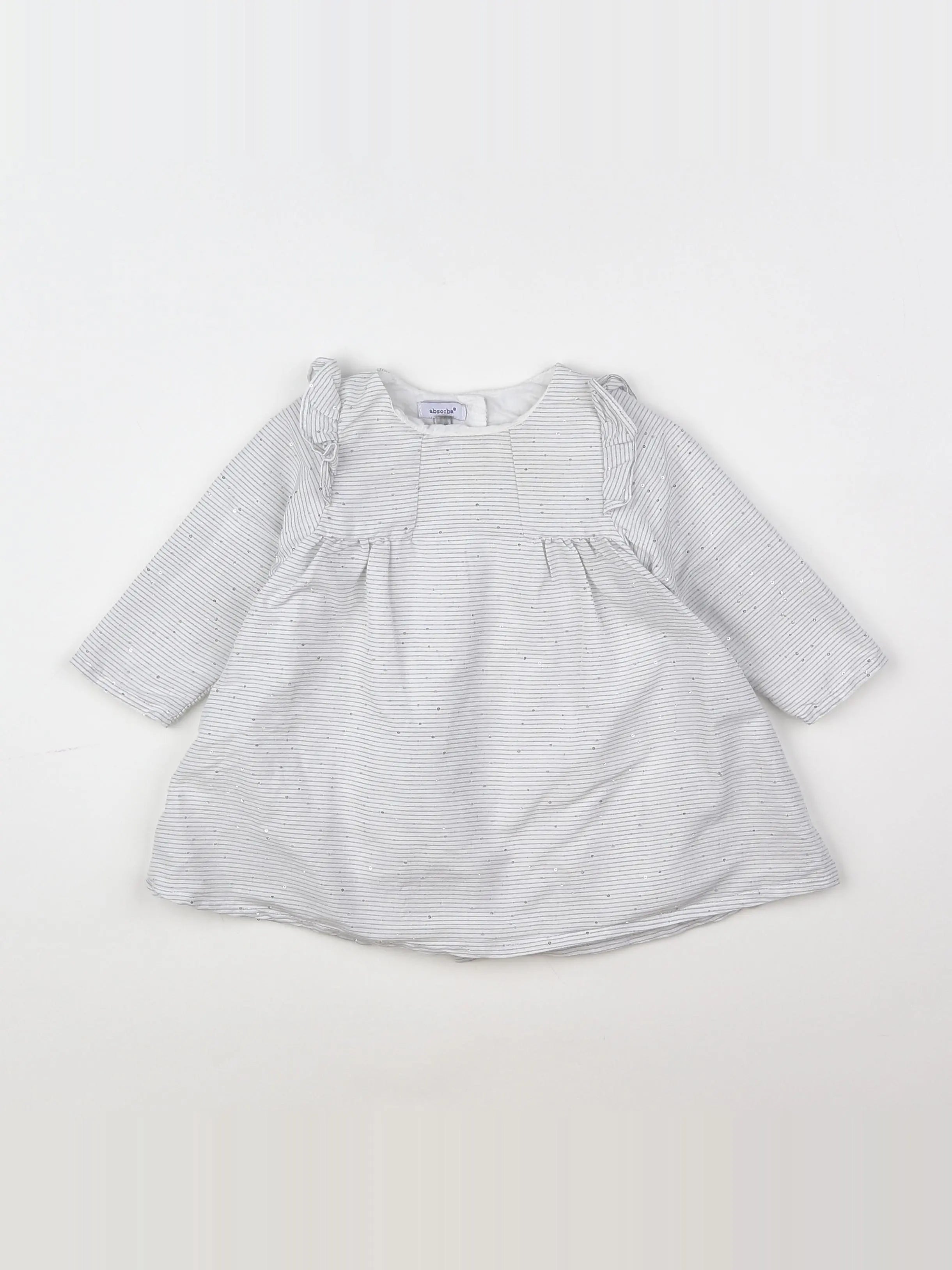 Absorba - robe blanc, argent - 18 mois