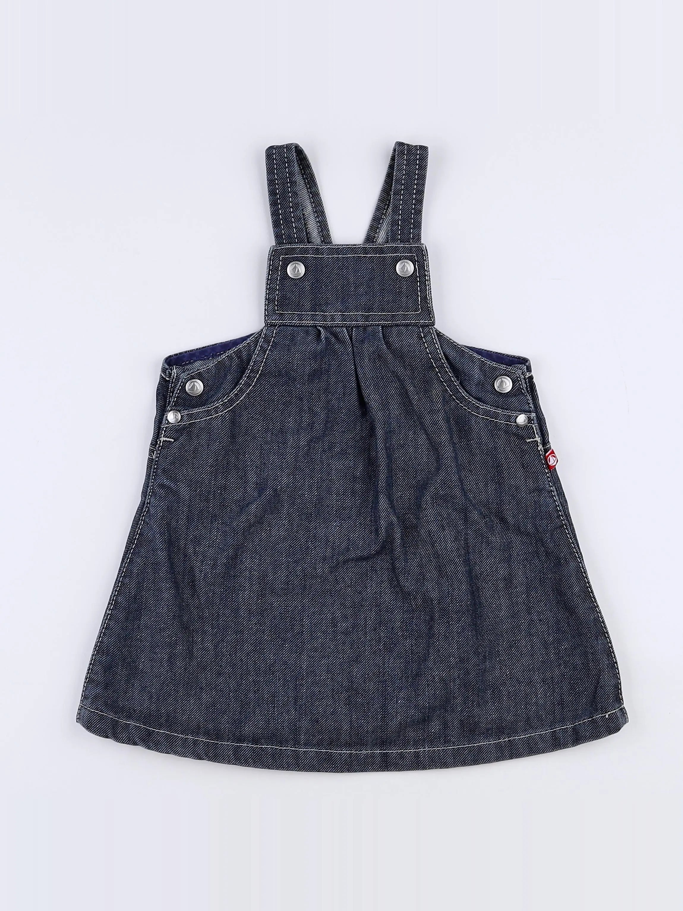 Petit Bateau - robe gris, bleu - 12 mois
