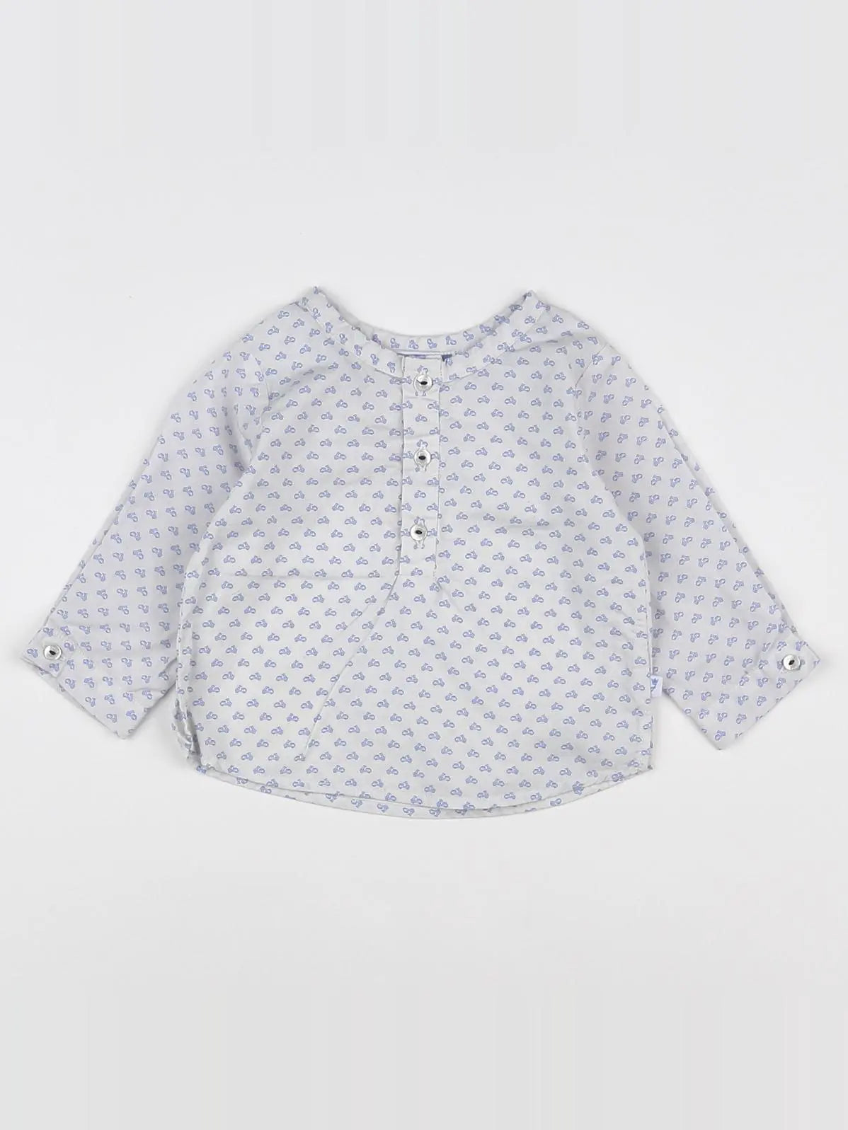 Jacadi - blouse blanc, bleu - 6 mois