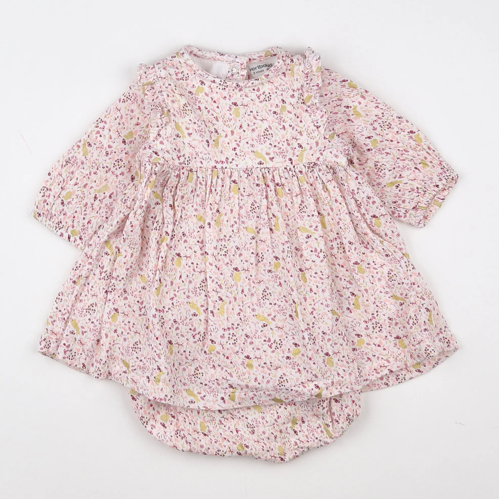Vertbaudet - robe rose - 3 mois