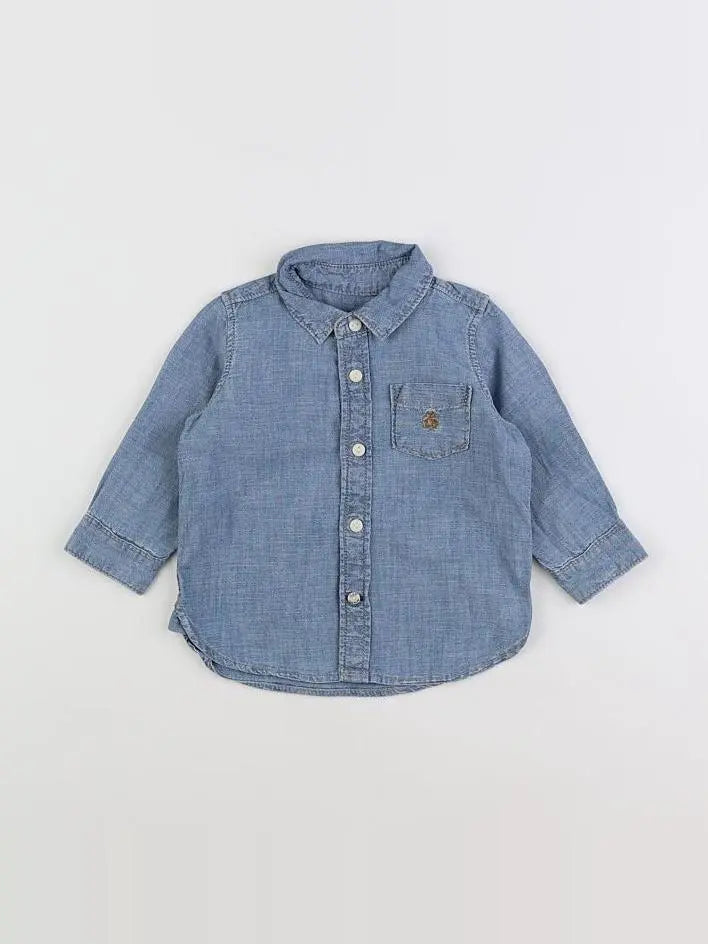 GAP - chemise bleu - 6/12 mois