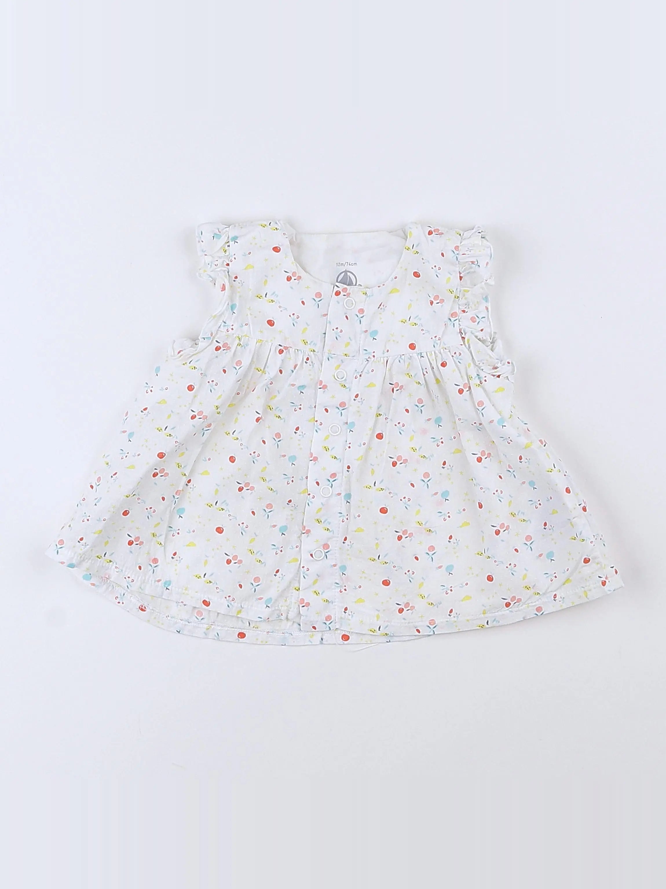 Petit Bateau - blouse blanc, multicolore - 12 mois